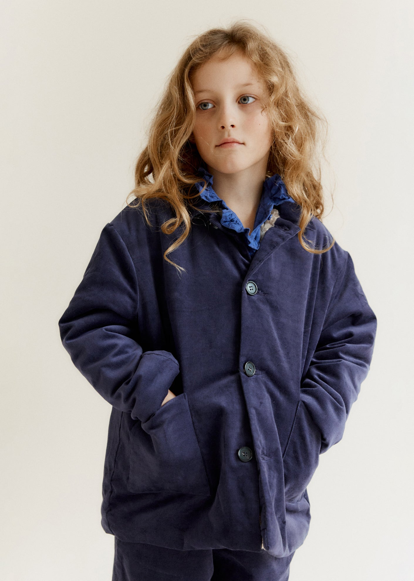 CLOWNFISH CHILDREN'S VELVET JACKET - DEEP PURPLE