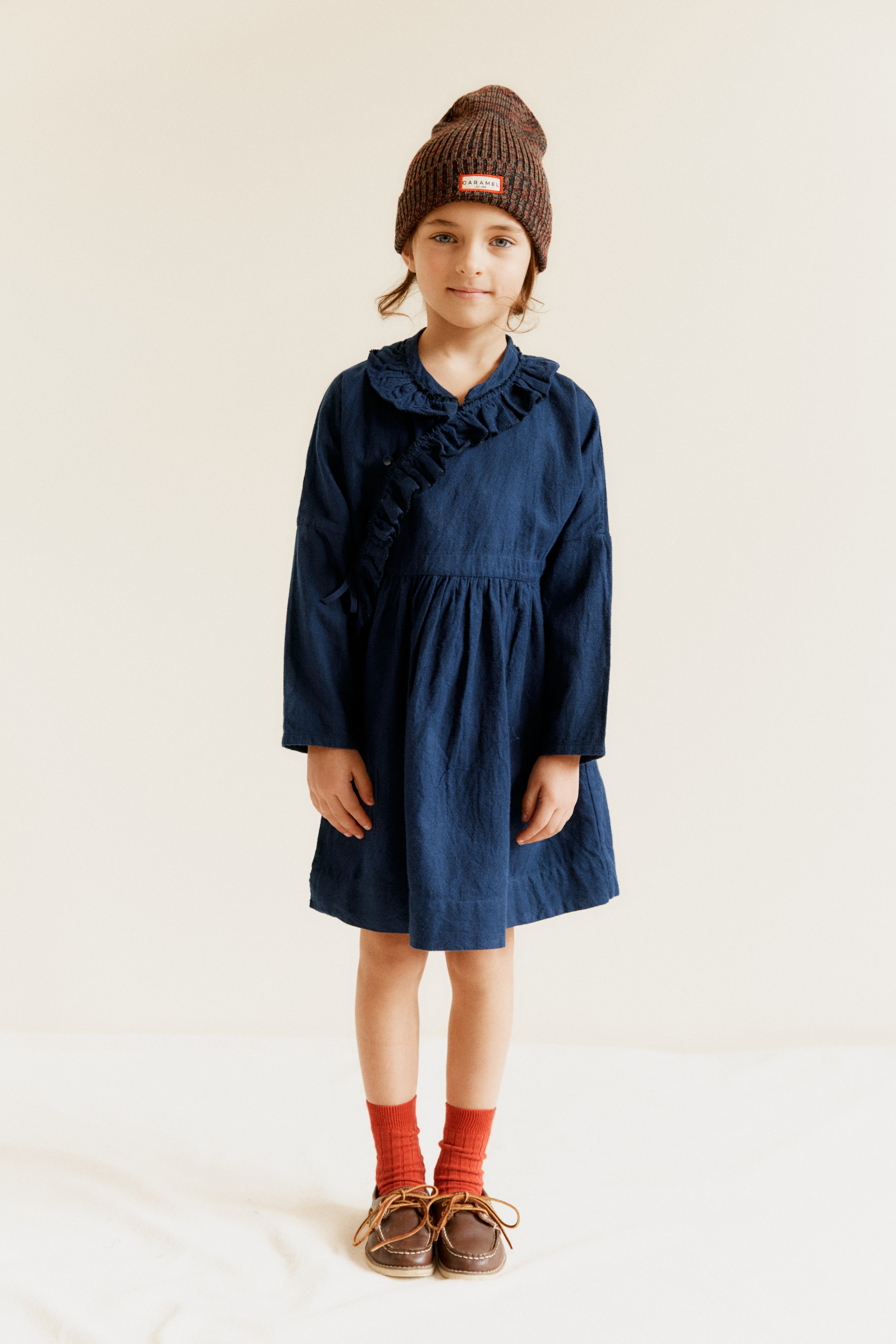 KAI GIRL'S COTTON DRESS - NAVY