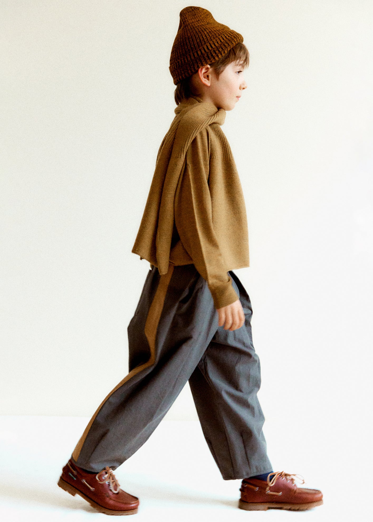 BOBBY CHILDREN'S COTTON TROUSERS - CAMEL