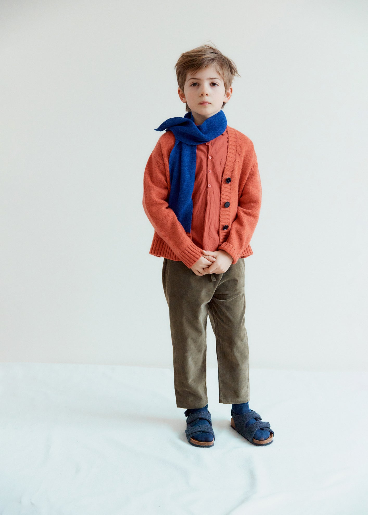 COPPER CHILDREN'S WOOL MIX CARDIGAN - CORAL
