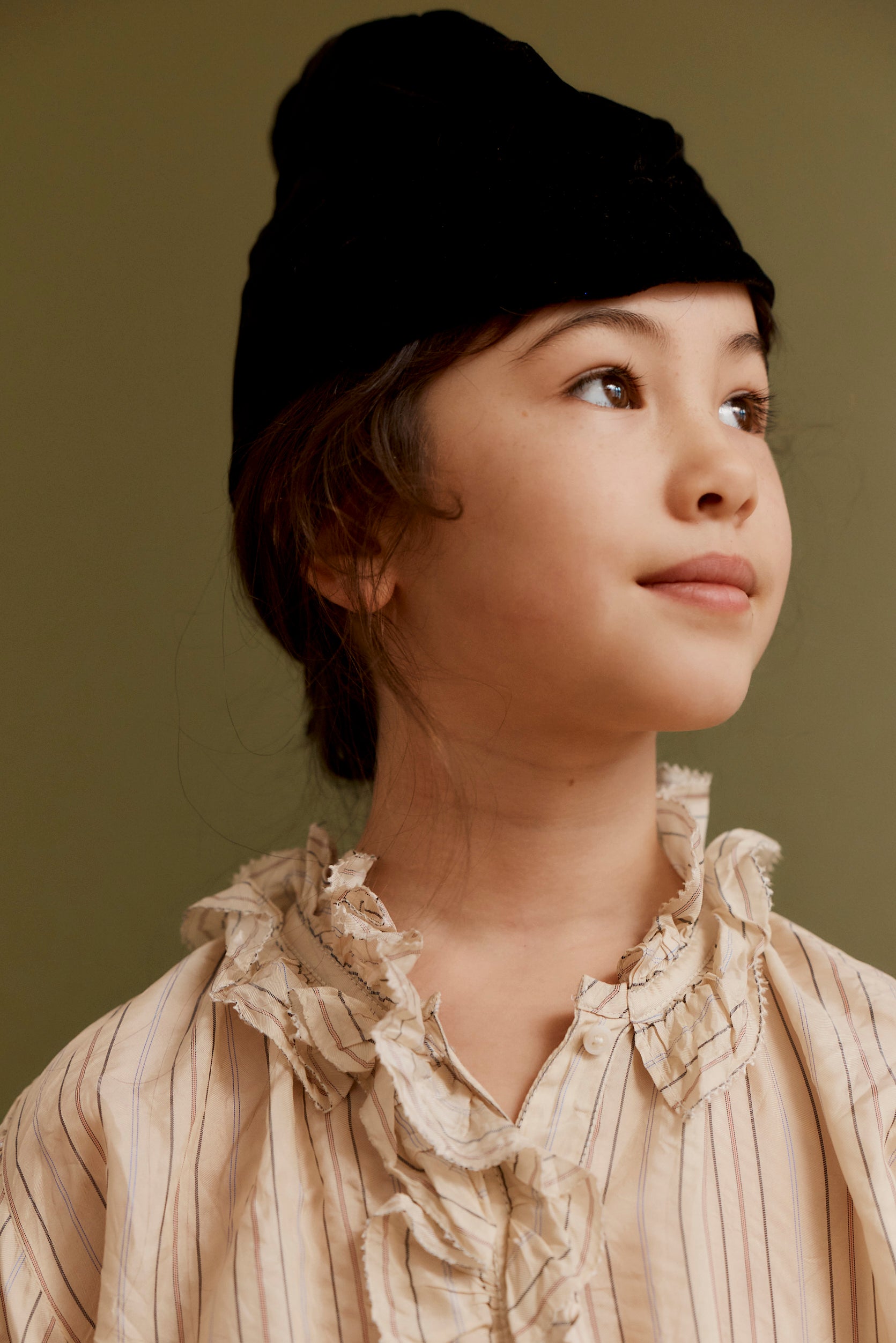 CORA CHILDREN'S BLOUSE - ECRU STRIPE