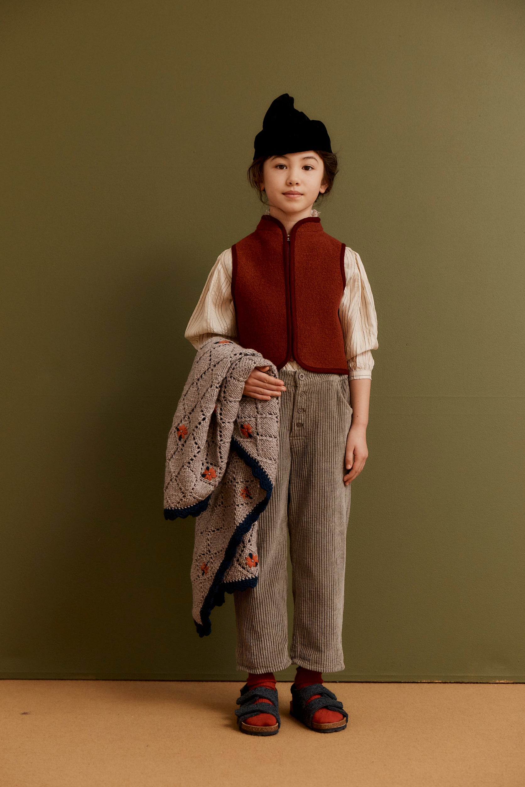CHESTNUT CHILDREN'S COTTON CORDUROY TROUSERS - MINK