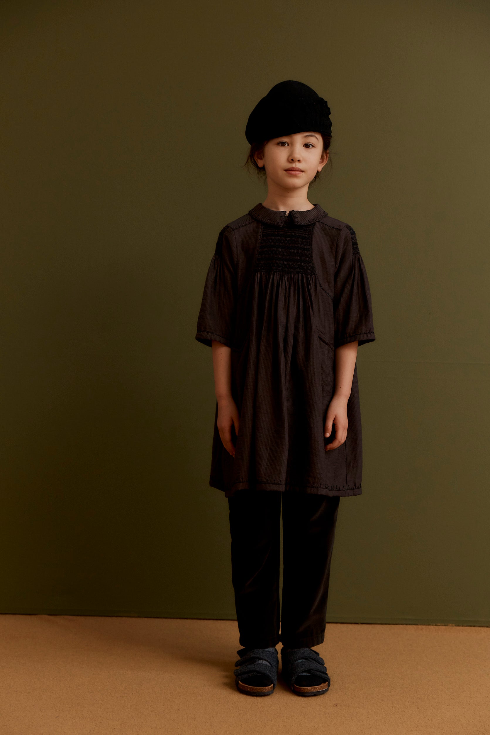 MATILDE GIRL'S DRESS - CHOCOLATE STRIPE