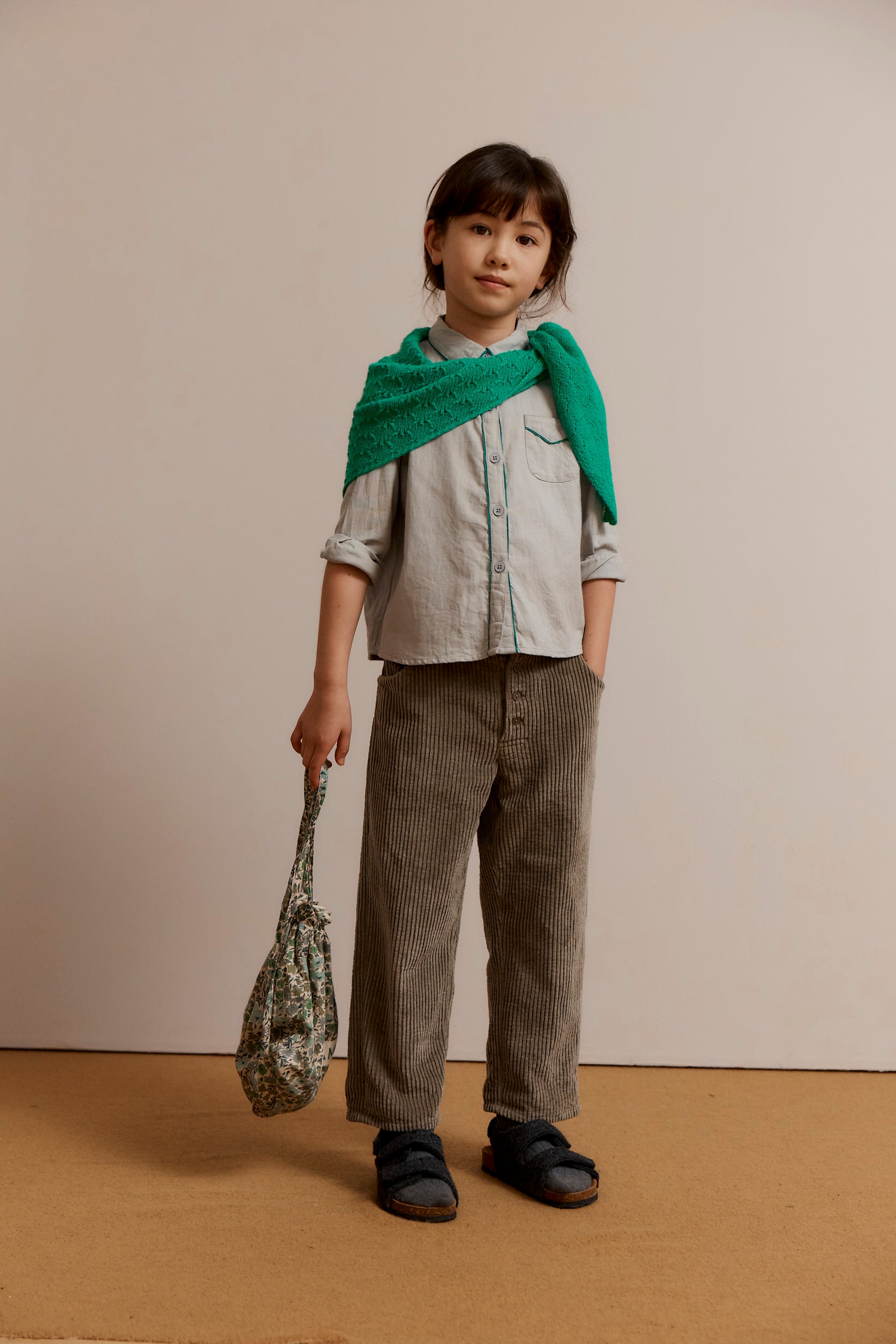 KORE CHILDREN'S COTTON SHIRT - PALE GREY