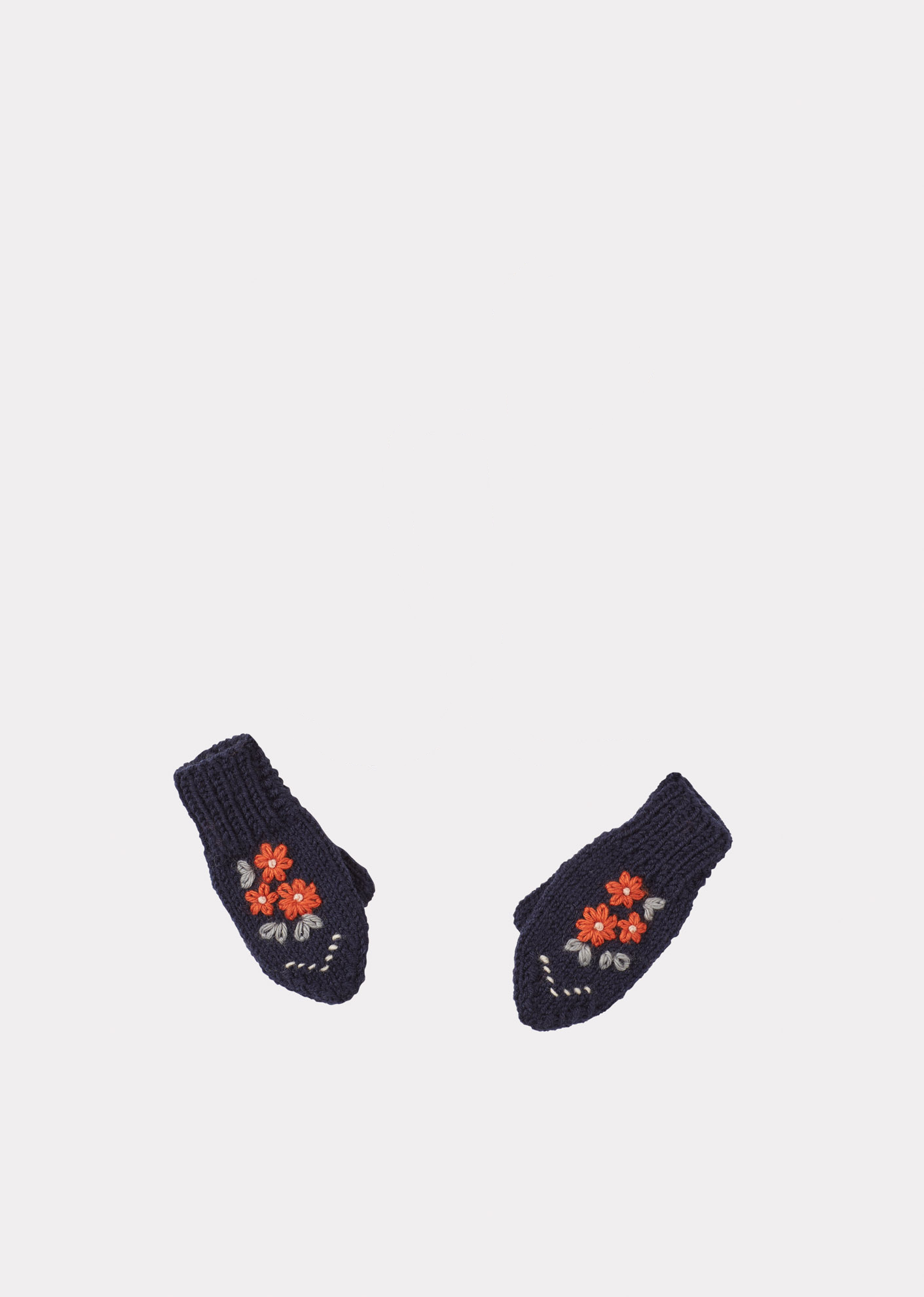 APO EMBROIDERED MITTENS - NAVY/ORANGE