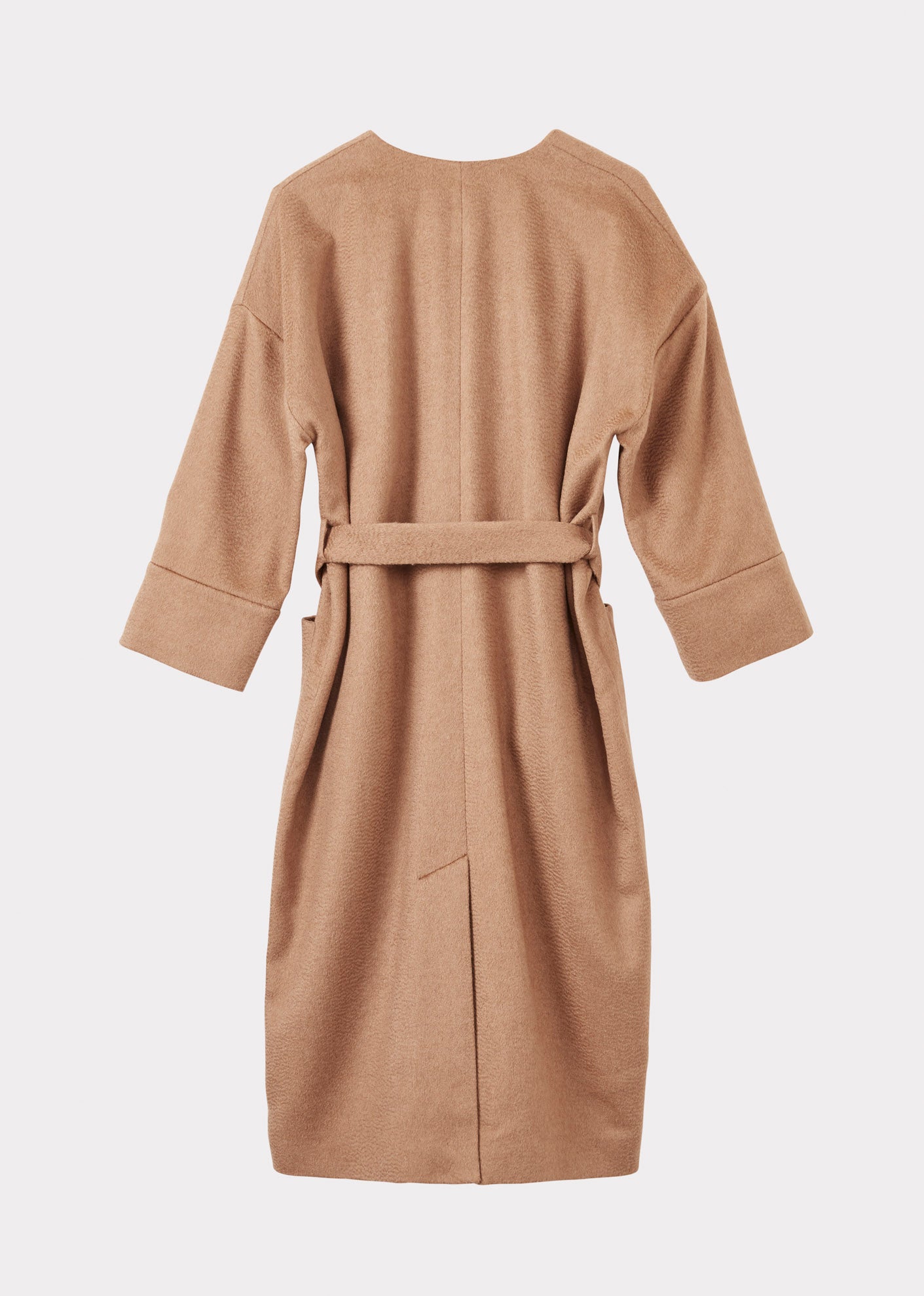 WOMEN'S BABY CAMEL HAIR BLANKET COAT - CAMEL