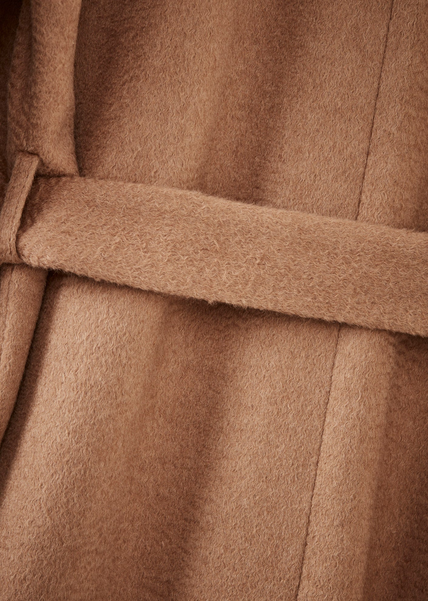 WOMEN'S BABY CAMEL HAIR BLANKET COAT - CAMEL