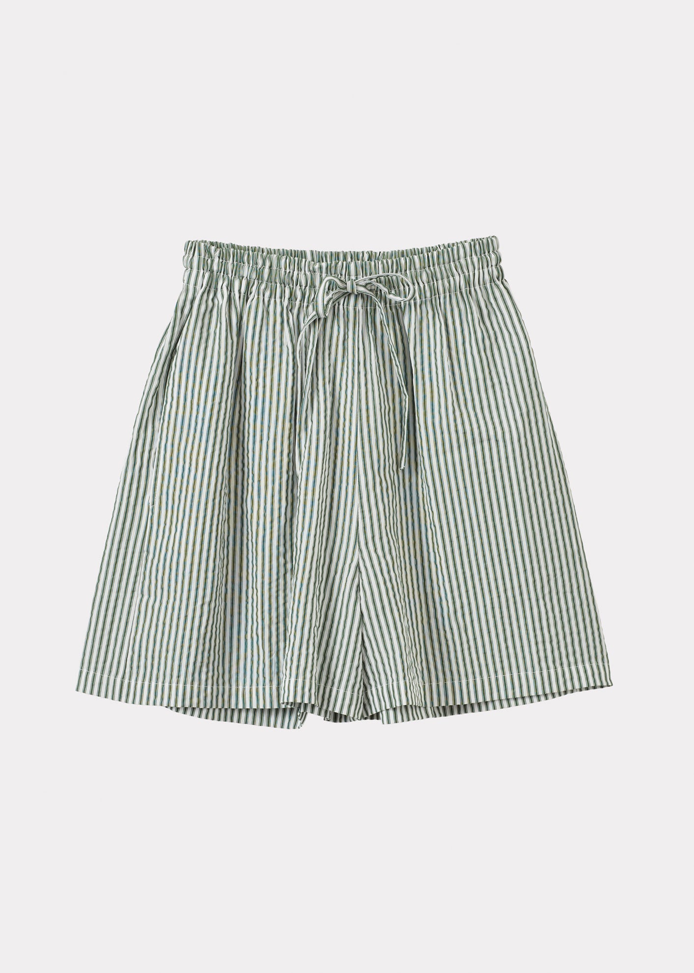 WOMAN STRIPE SHORTS - GREEN STRIPE