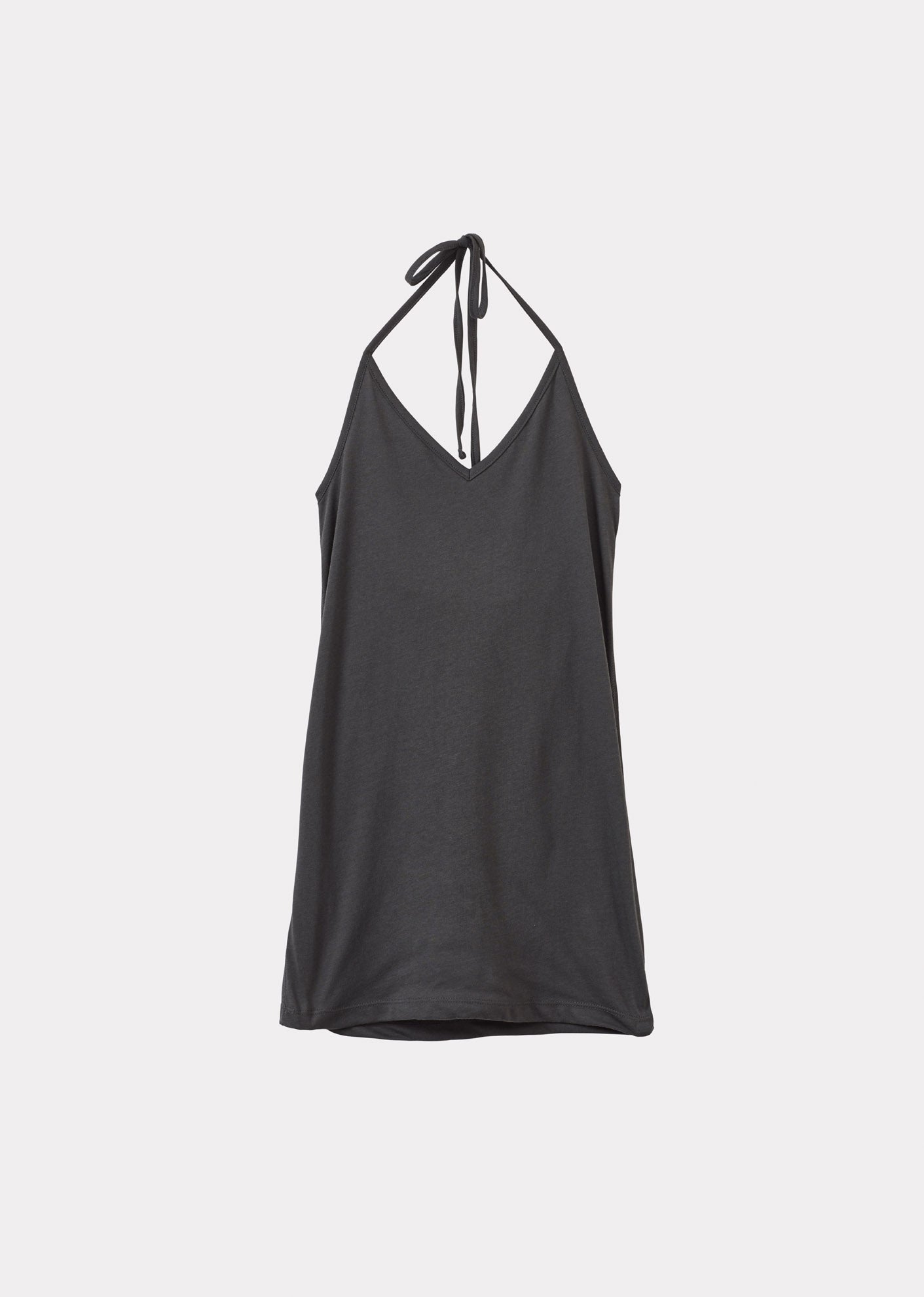 HALTERNECK TOP - CHARCOAL