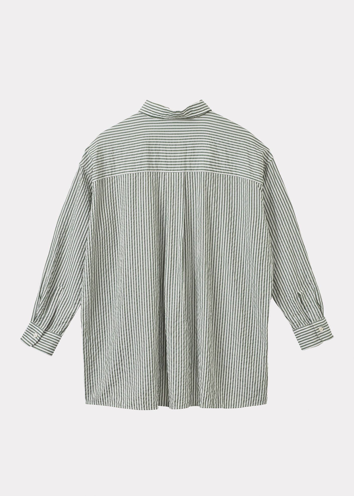 WOMEN'S A-LINE SHIRT - GREEN STRIPE
