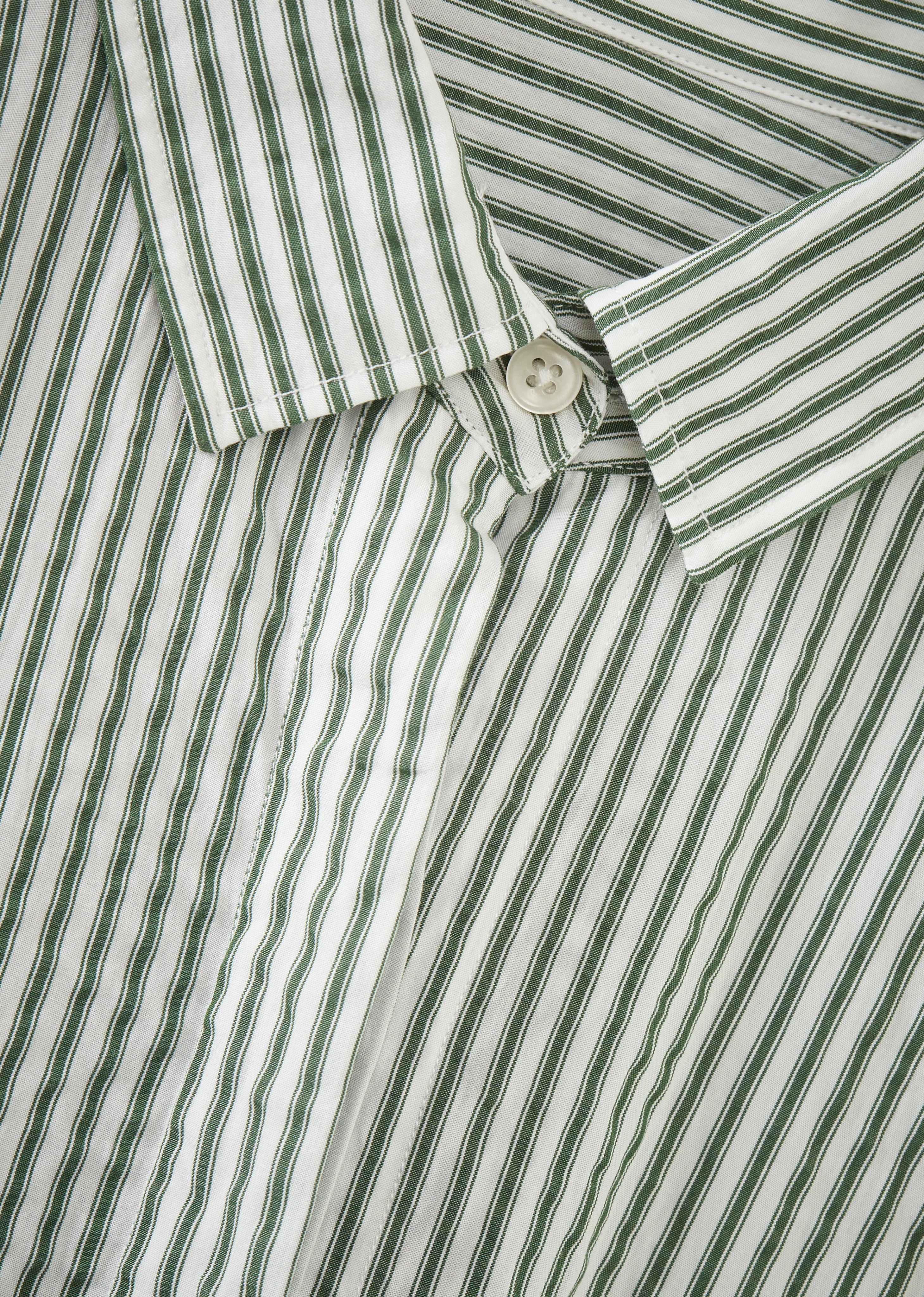 WOMEN'S A-LINE SHIRT - GREEN STRIPE