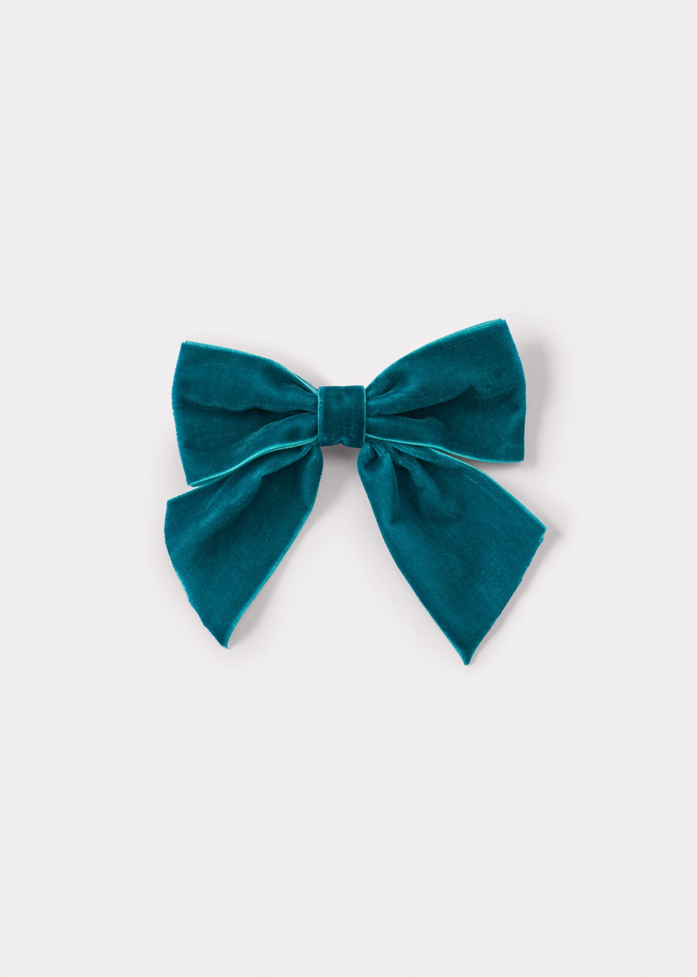 VELVET BOW PARTY HAIRCLIP - TEAL