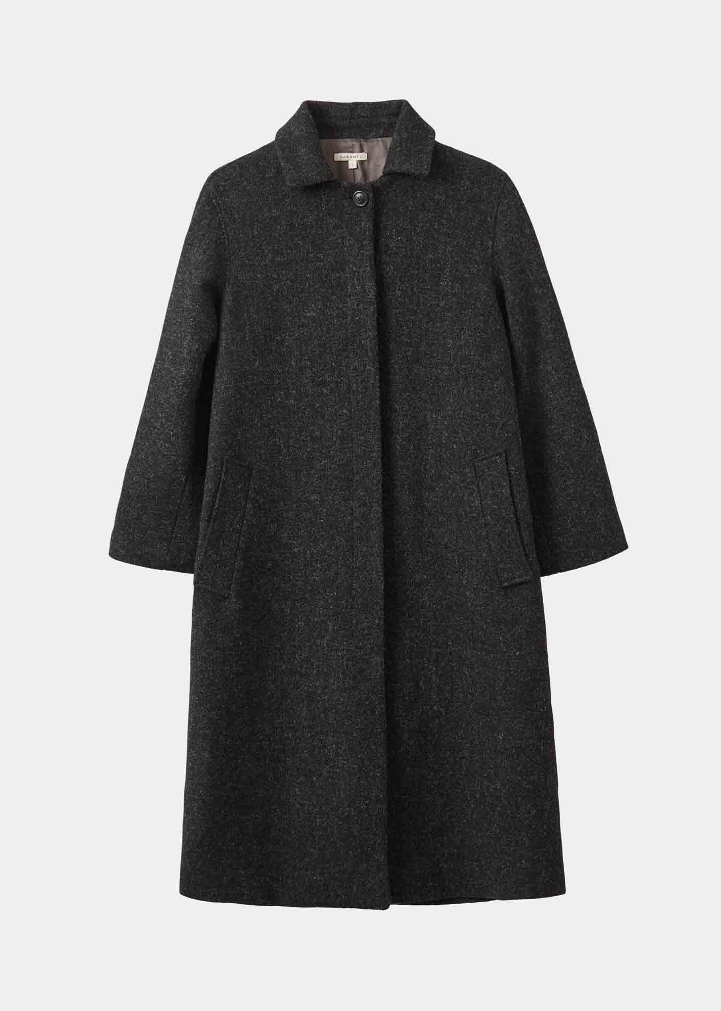 WOMAN CAMBRIDGE COAT - DARK GREY HARRIS TWEED