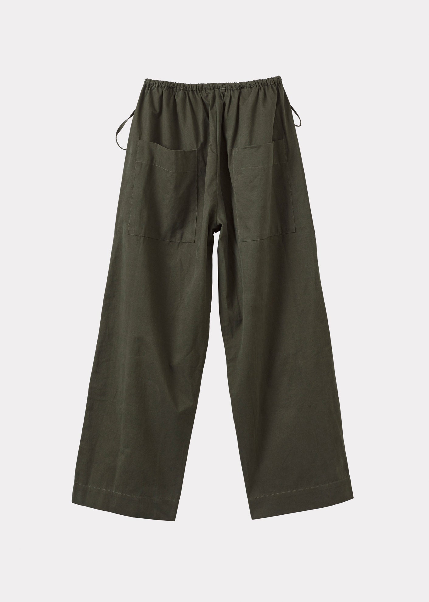 WOMEN'S TIE-DETAIL TROUSERS - KHAKI