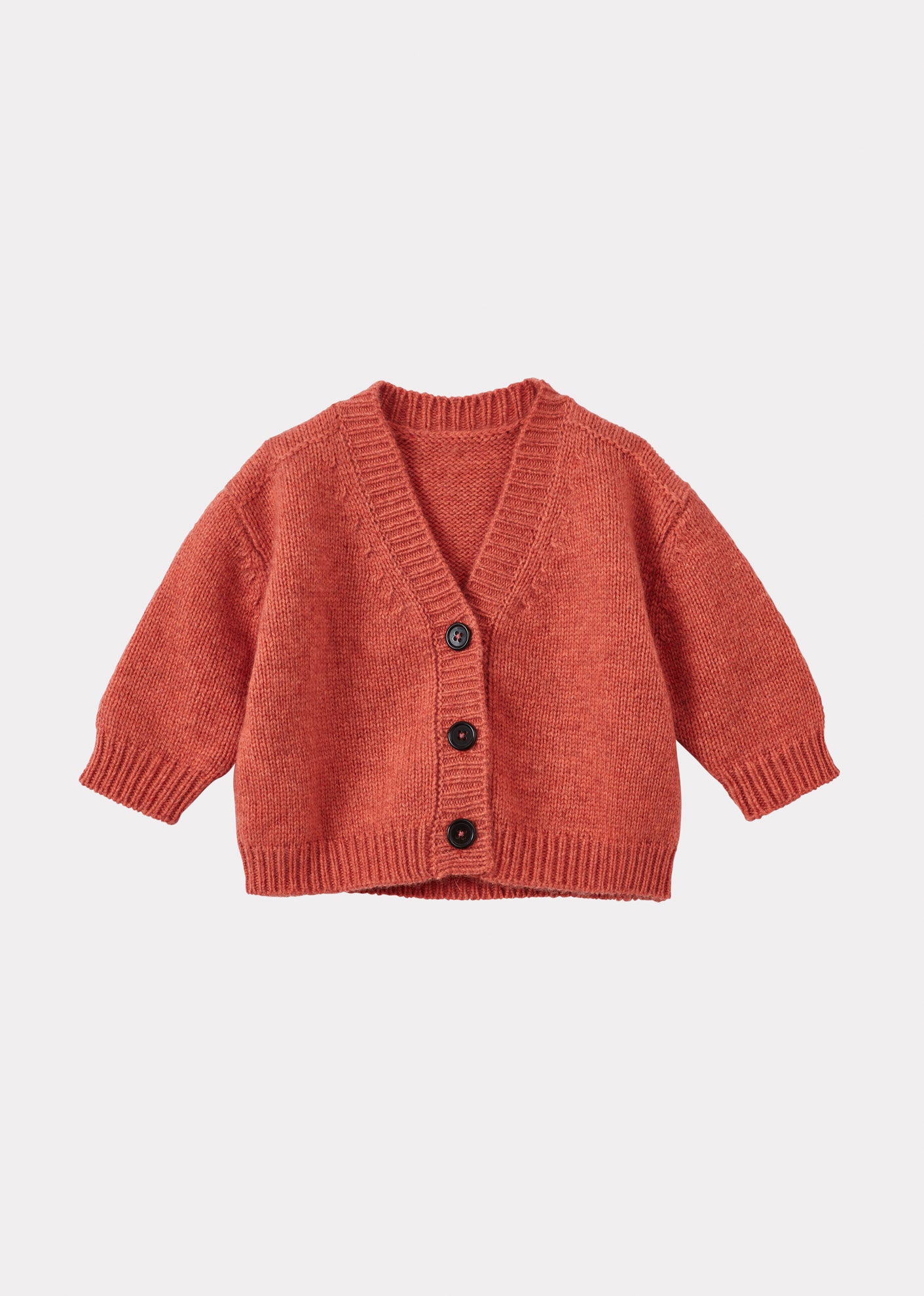COPPER BABY WOOL MIX CARDIGAN - CORAL