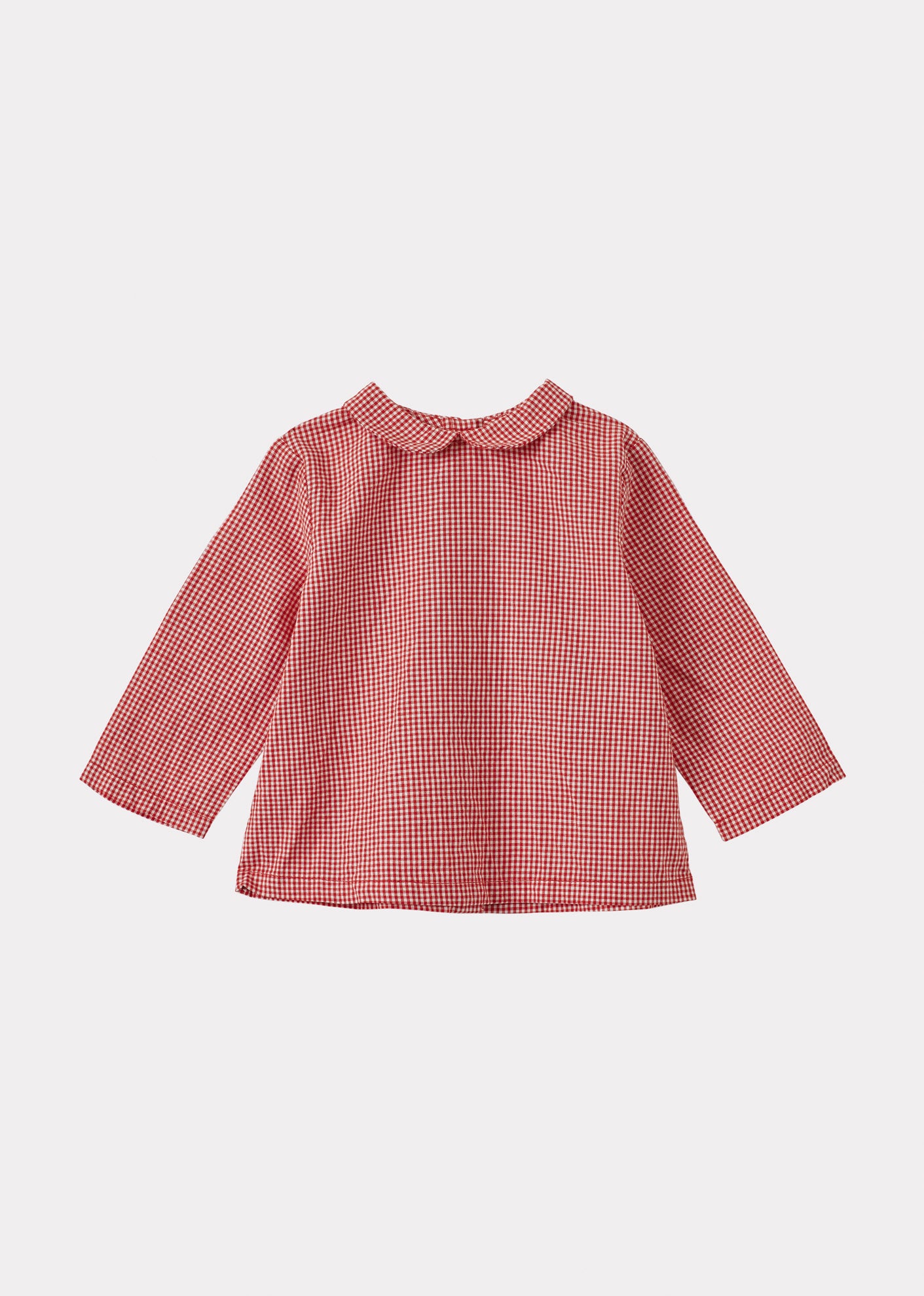 CARROT BABY COTTON TOP - RED MICRO-CHECK
