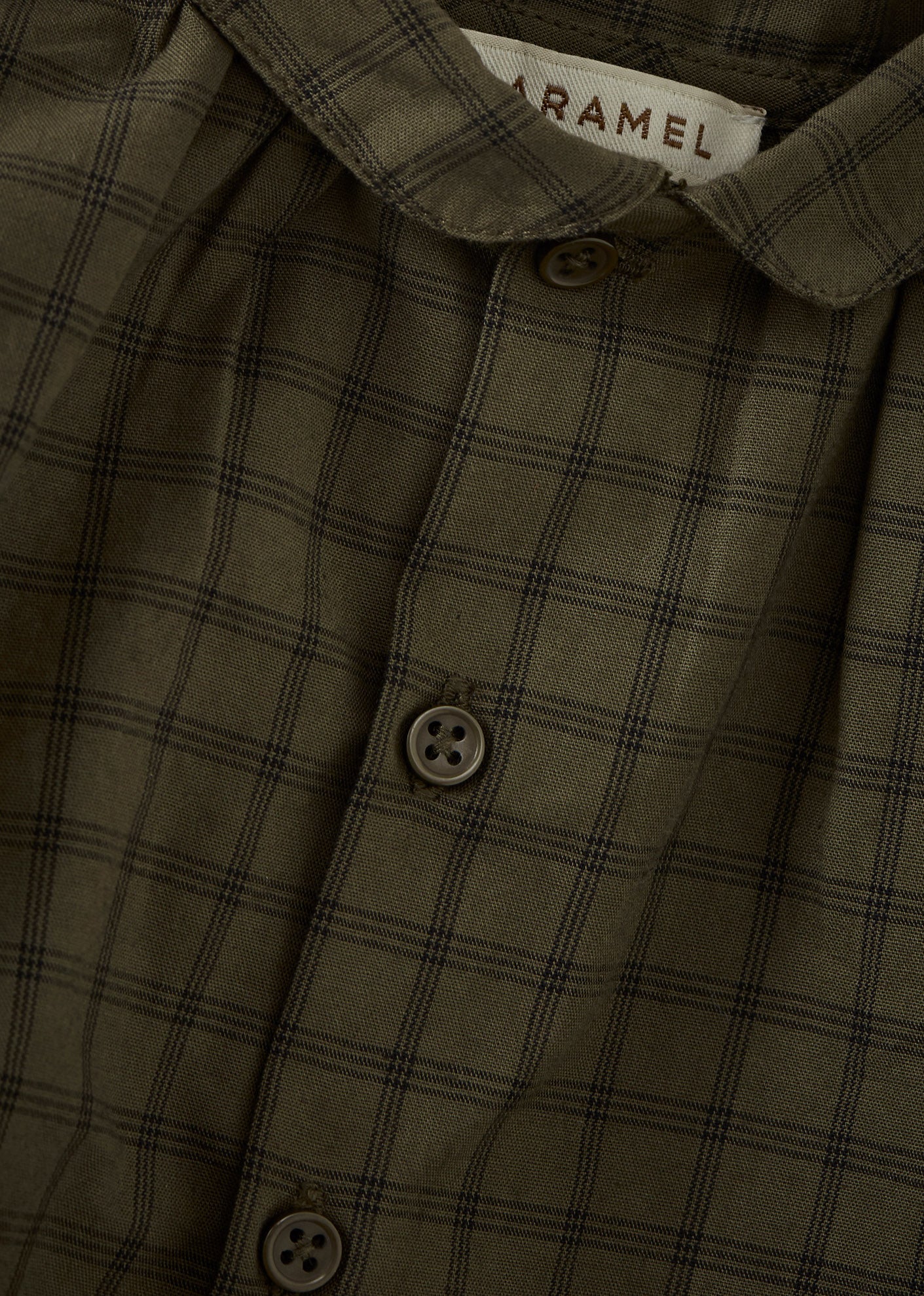 ALOE BABY SHIRT - KHAKI CHECK