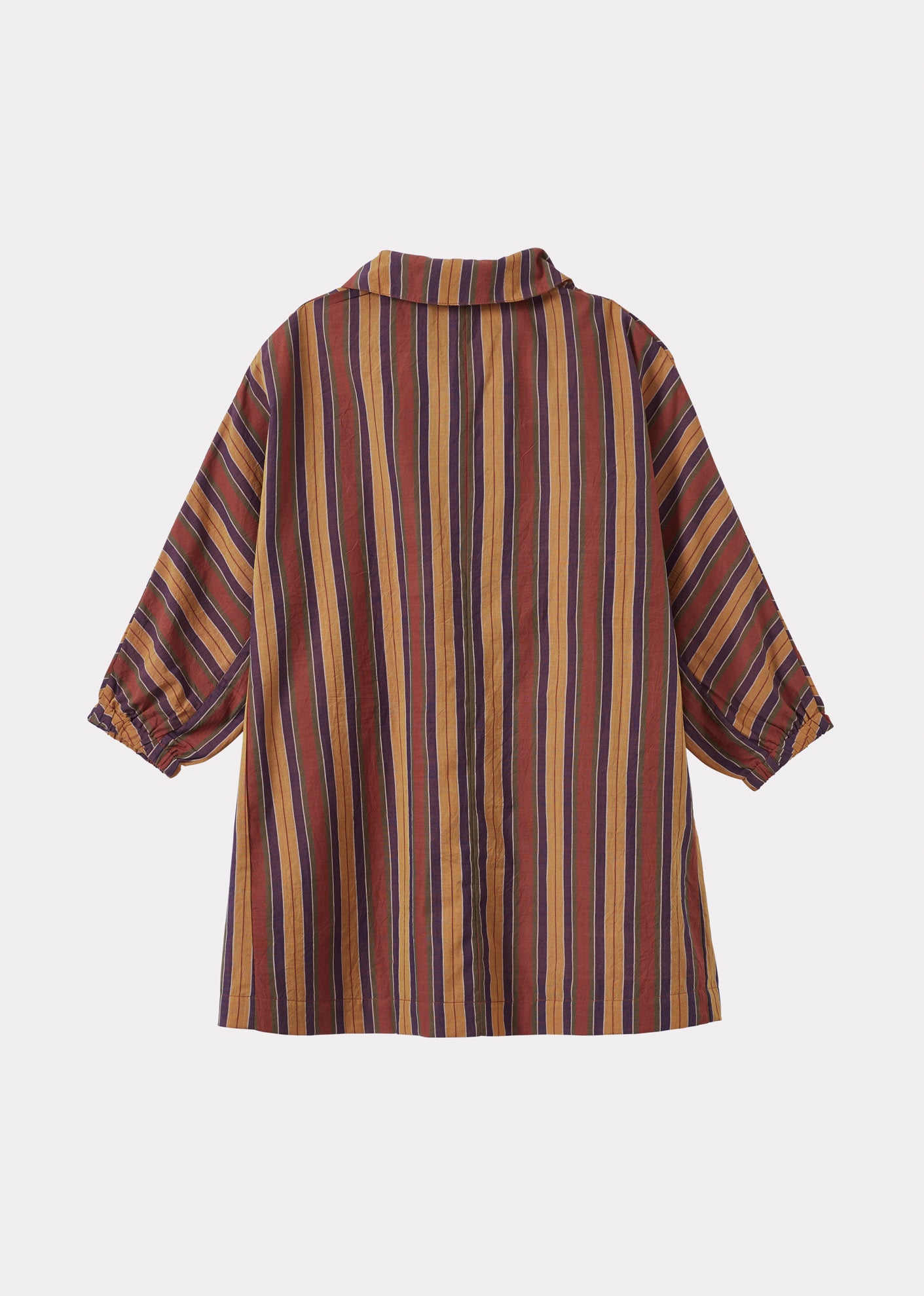 TOMATO GIRL'S COTTON DRESS - BROWN MULTI-STRIPE