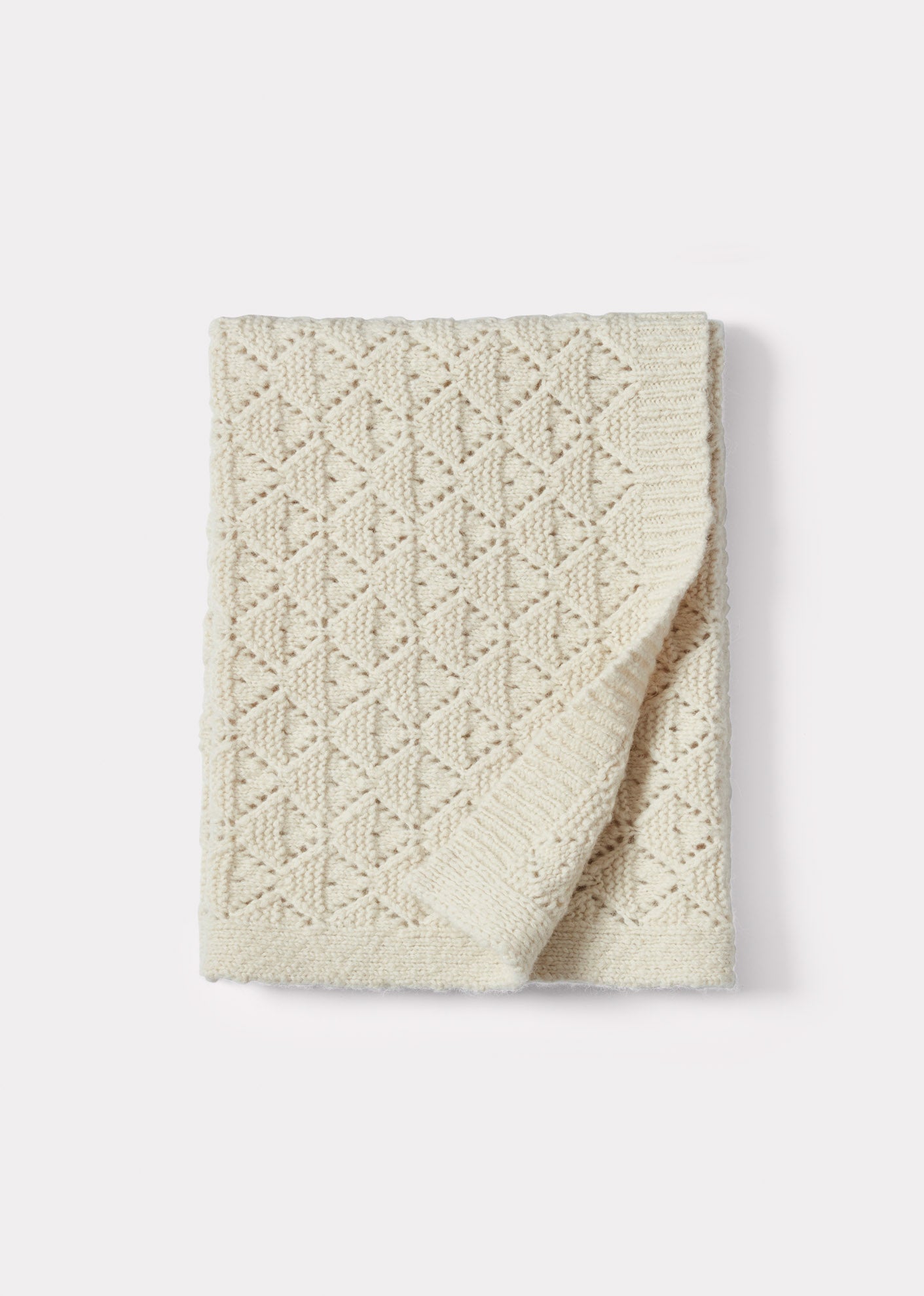 JUDITH ALPACA AND WOOL BABY BLANKET - ECRU
