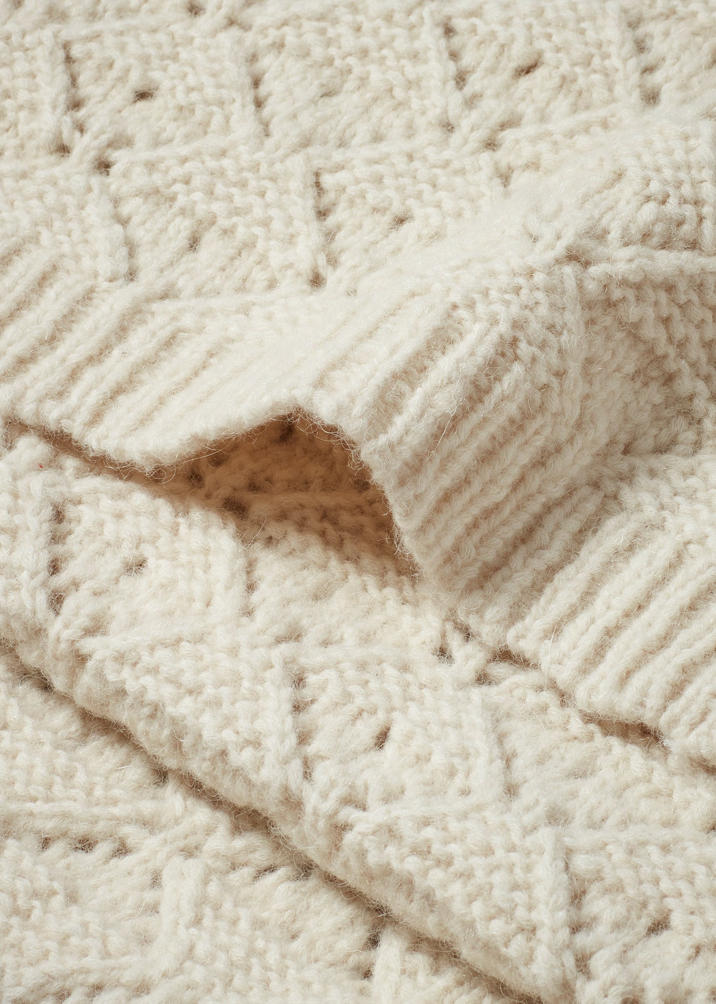 JUDITH ALPACA AND WOOL BABY BLANKET - ECRU