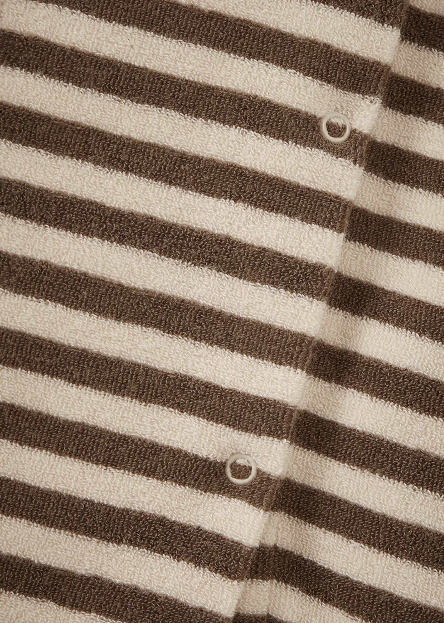 BARNES BABY T-SHIRT AND TROUSERS TOWELLING SET - KHAKI AND ECRU STRIPE