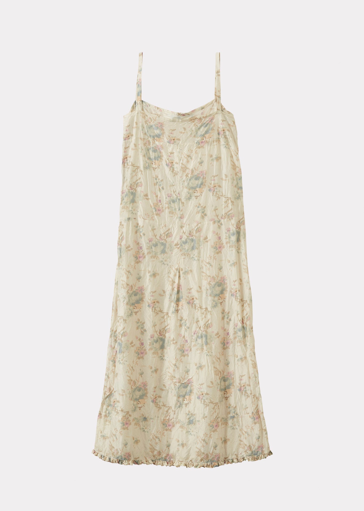 WOMEN'S A-LINE SLIP DRESS - BLUE ROSE PRINT