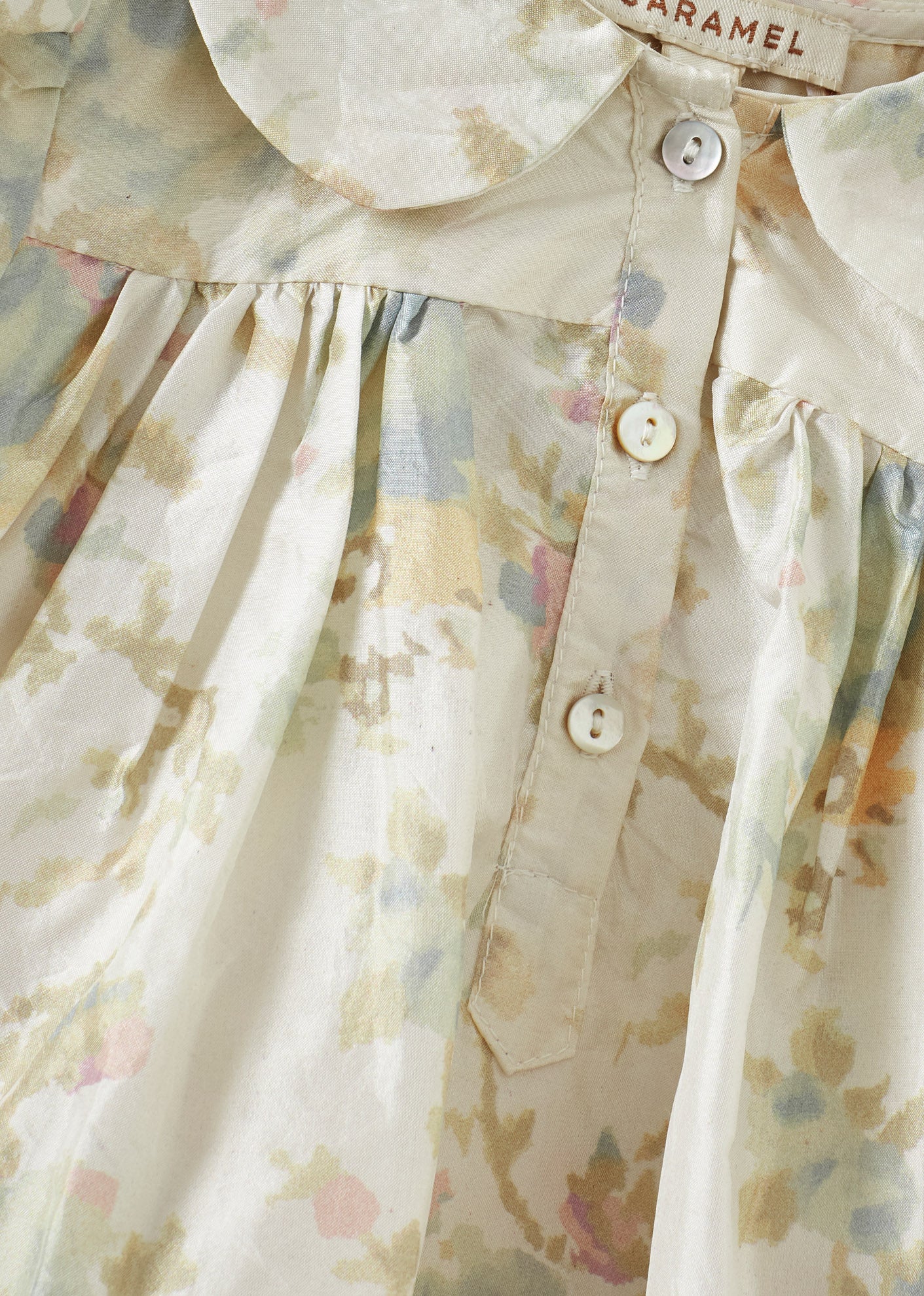 NINA BABY GIRL'S SILK DRESS - BLUE ROSE PRINT
