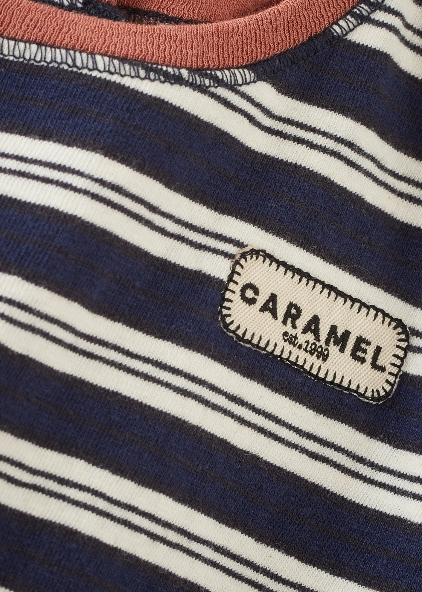 TODEA BABY COTTON T-SHIRT - NAVY / ECRU STRIPE