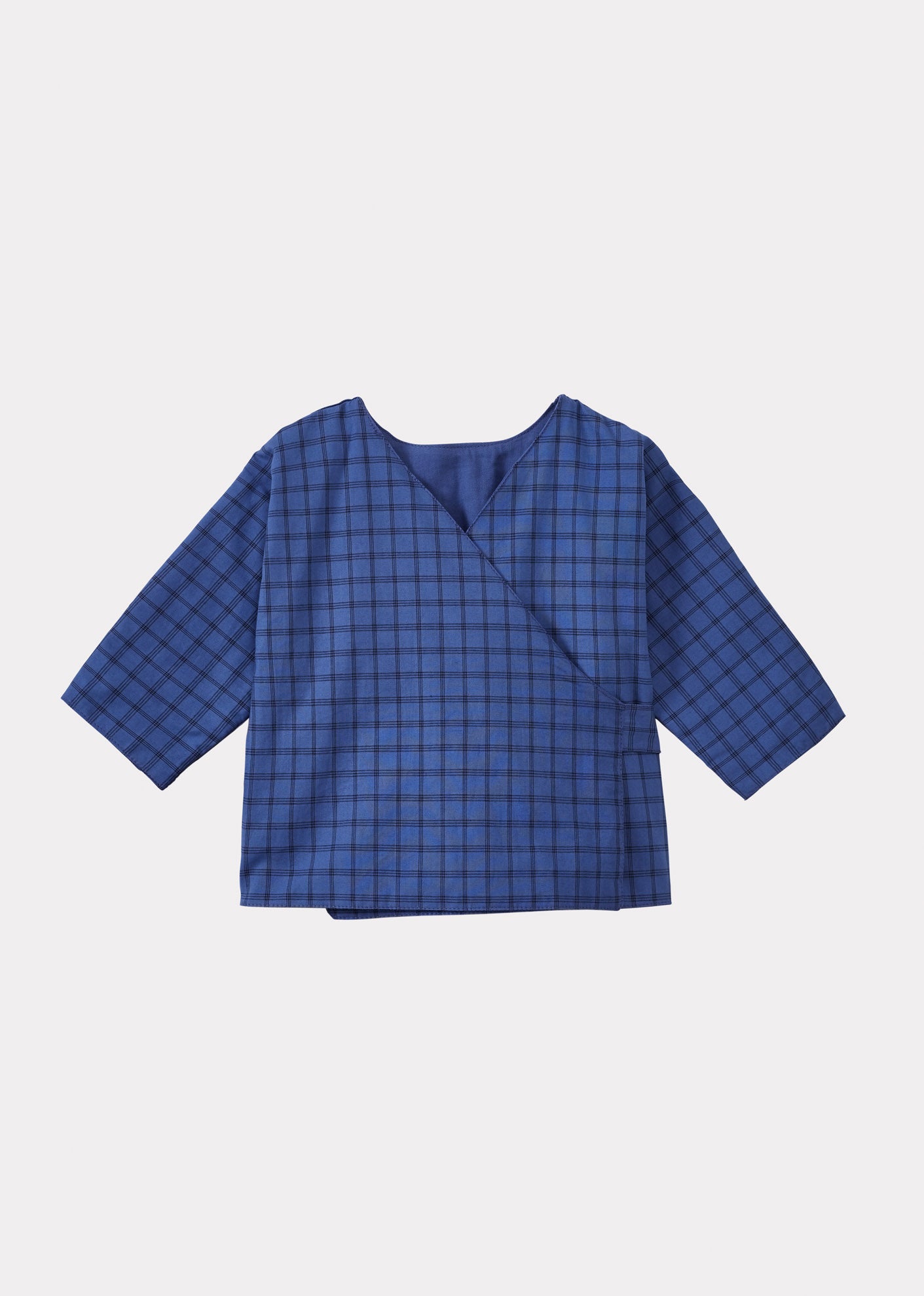 CLEMENT BABY COTTON TOP AND TROUSERS SET - DENIM BLUE CHECK