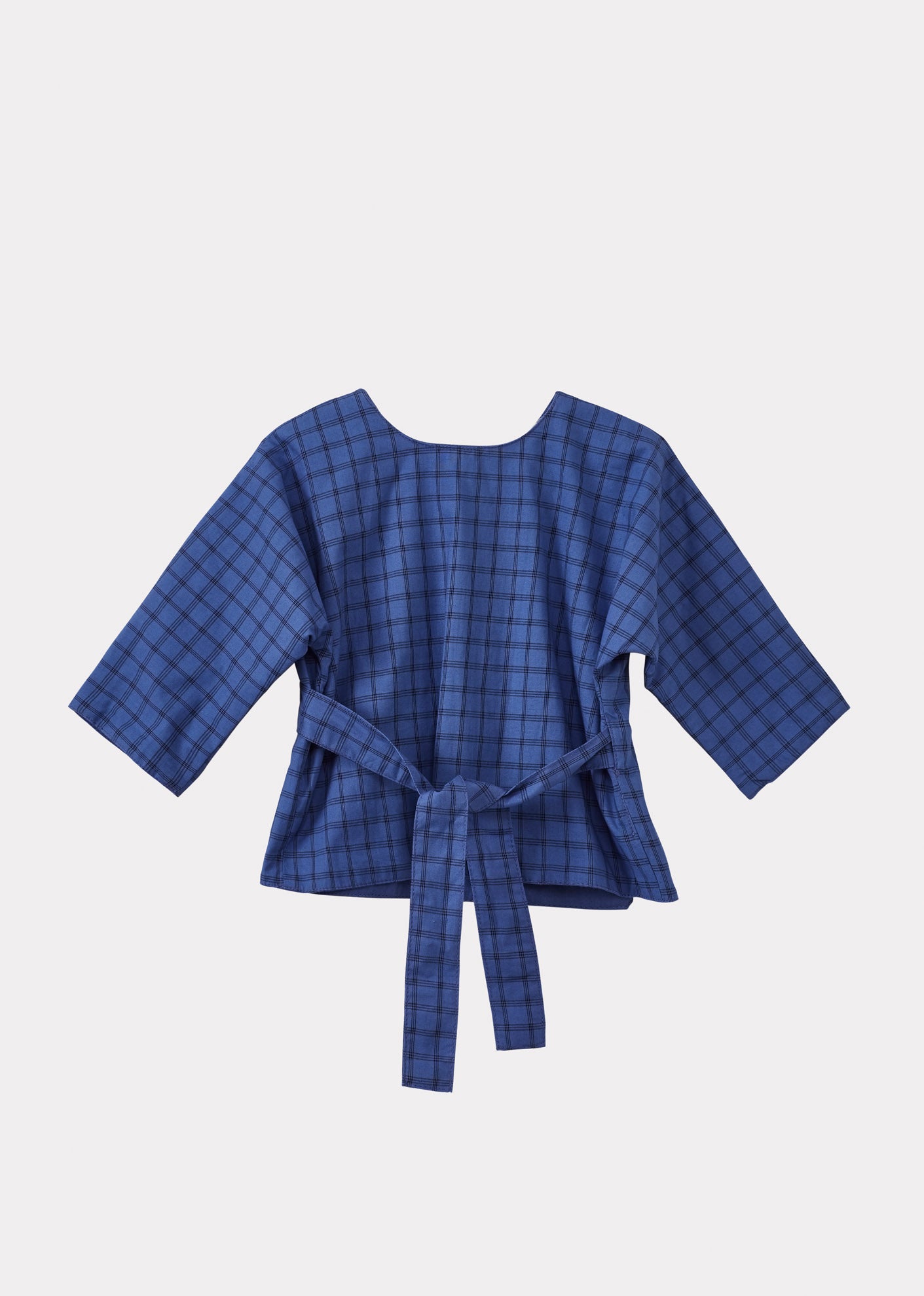 CLEMENT BABY COTTON TOP AND TROUSERS SET - DENIM BLUE CHECK