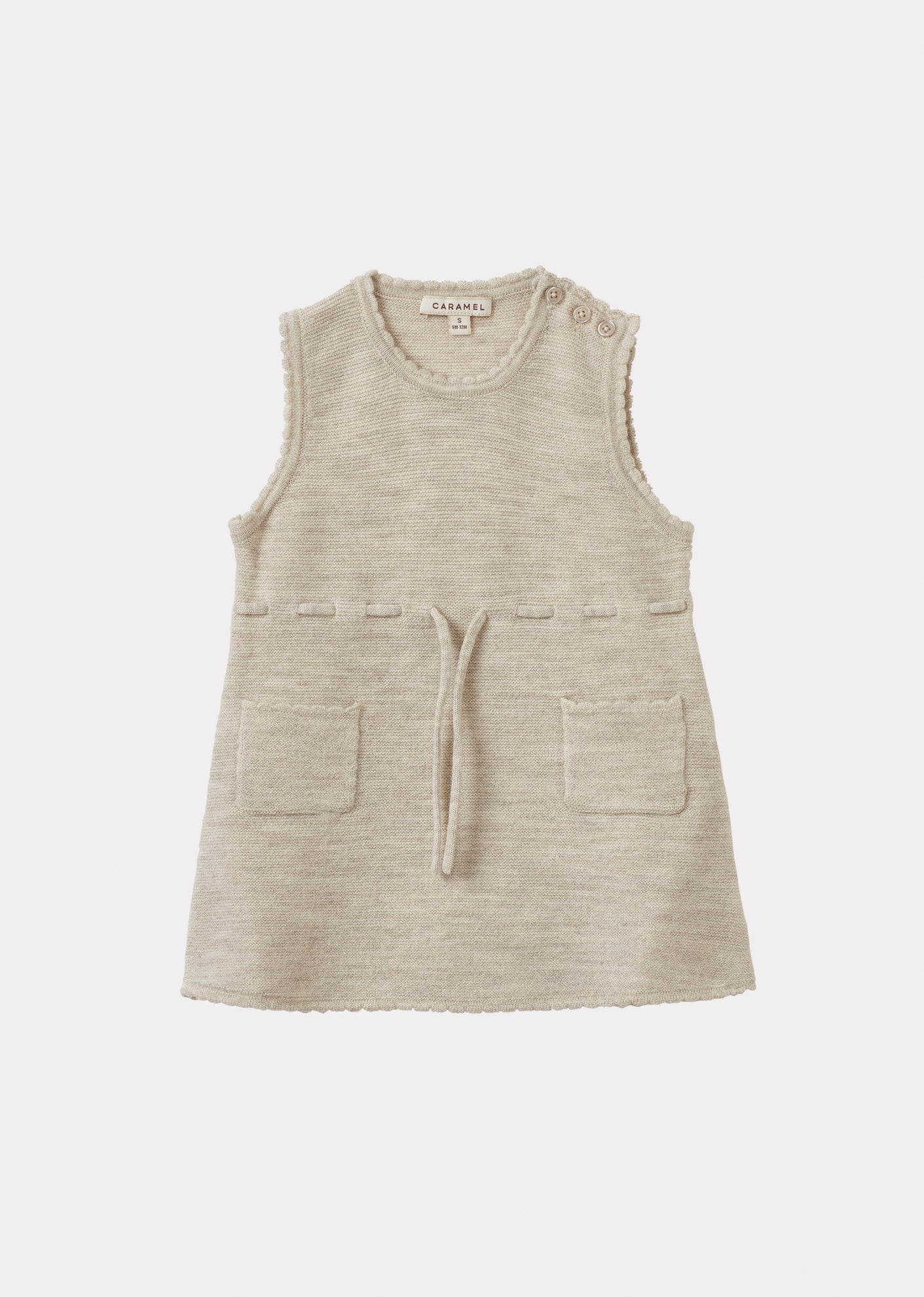 ELLIS BABY GIRL'S MERINO WOOL DRESS - ECRU