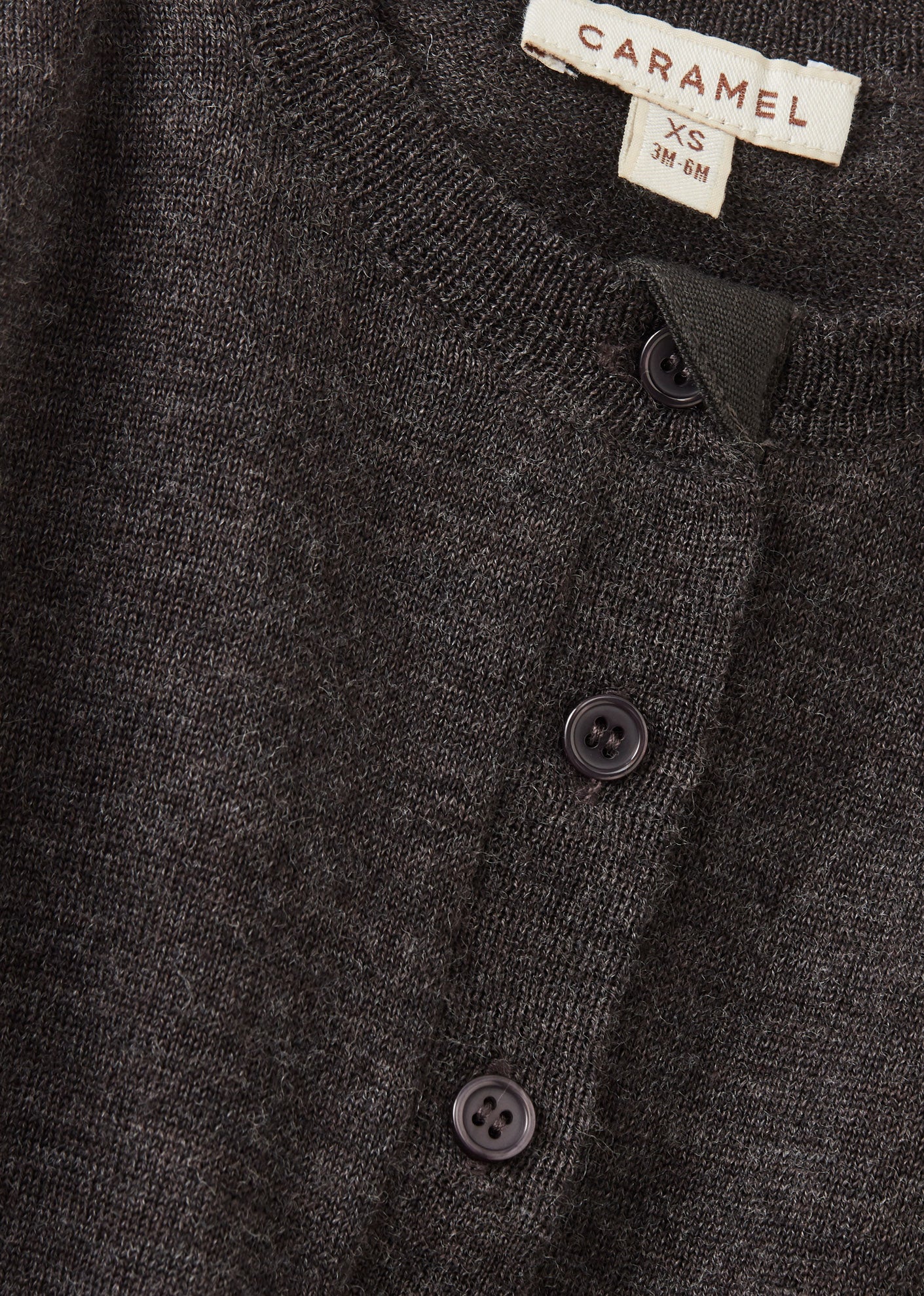 WILLOW BABY MERINO WOOL CARDIGAN - DARK GREY