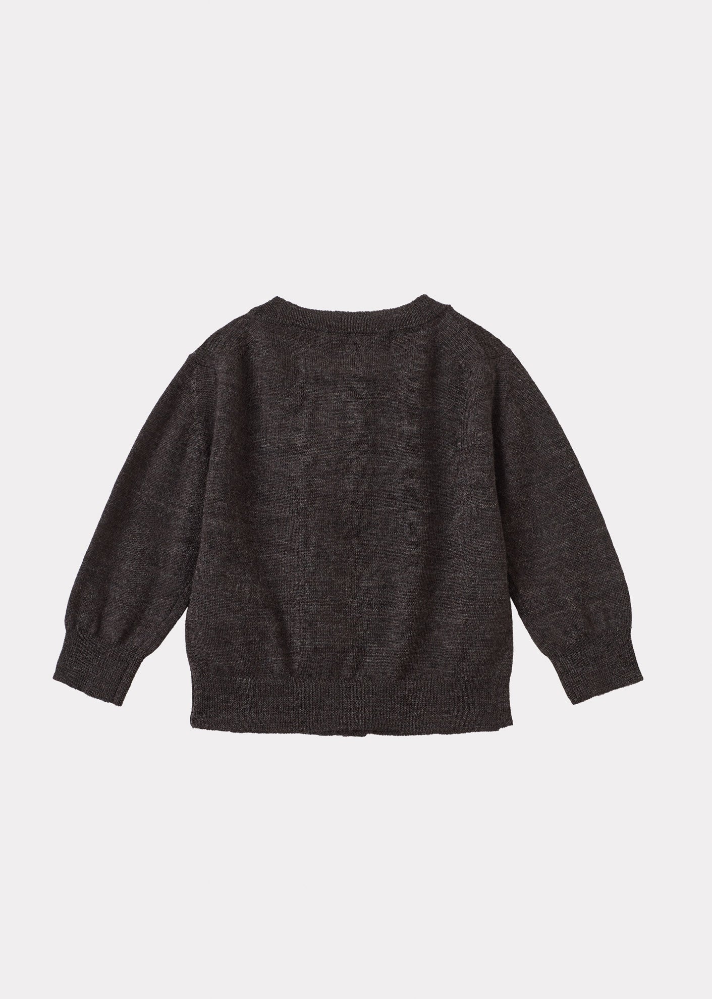 WILLOW BABY MERINO WOOL CARDIGAN - DARK GREY