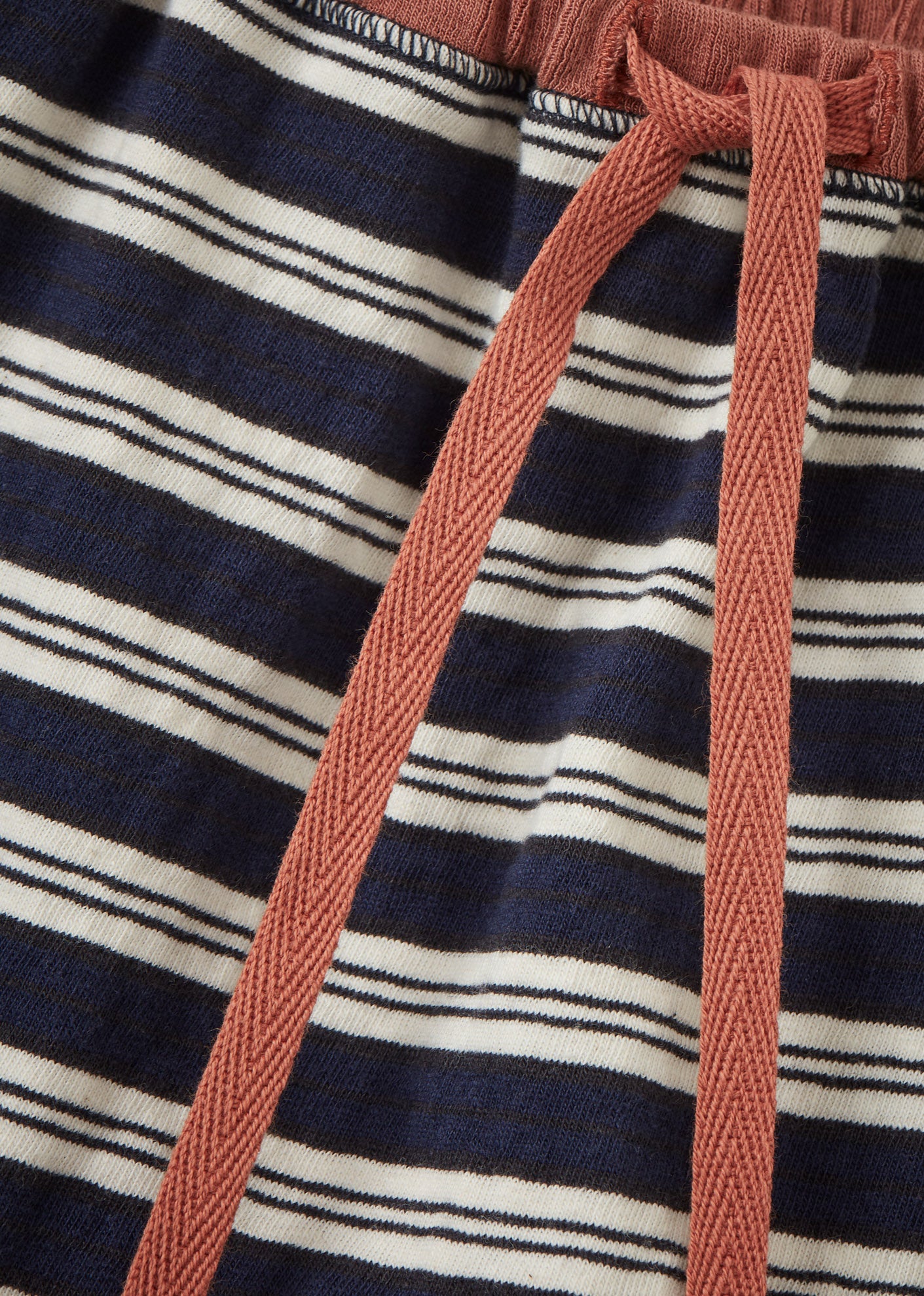 FLYNN BABY COTTON TROUSERS - NAVY / ECRU STRIPES