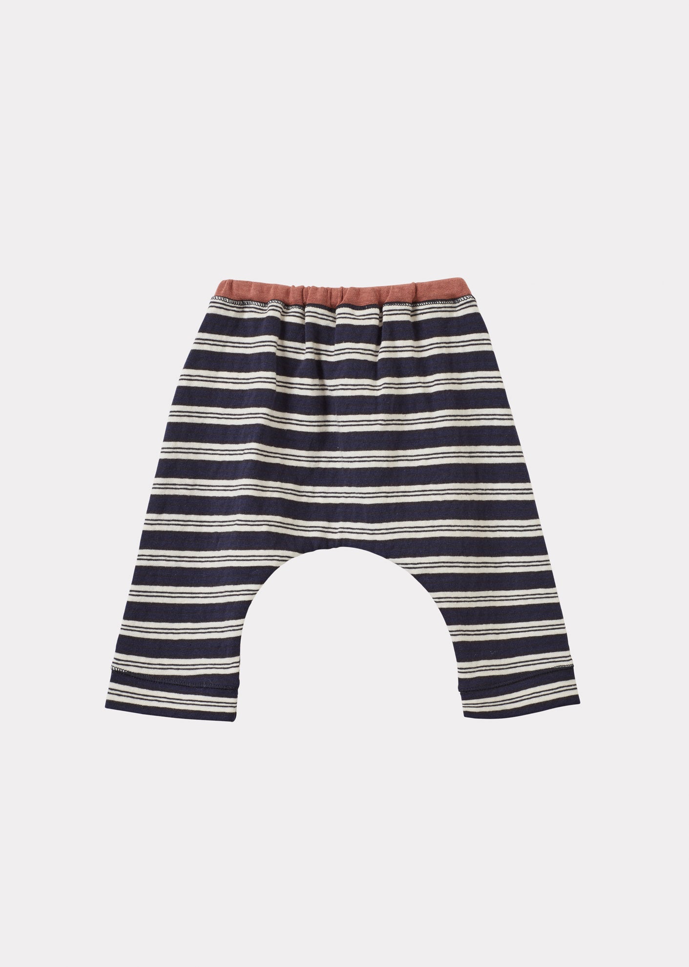 FLYNN BABY COTTON TROUSERS - NAVY / ECRU STRIPES