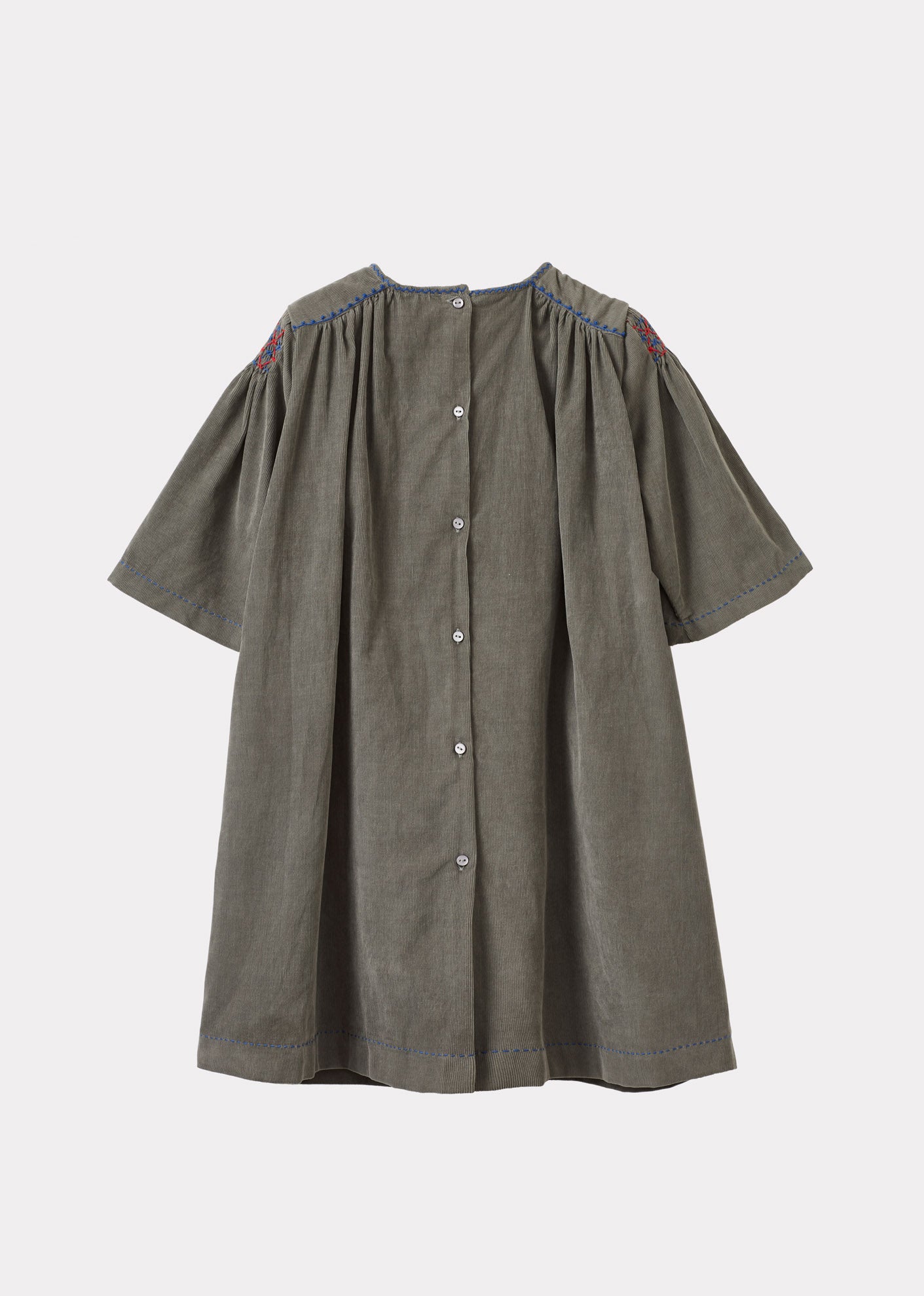 MARS GIRL'S HAND-SMOCKED DRESS - GREY
