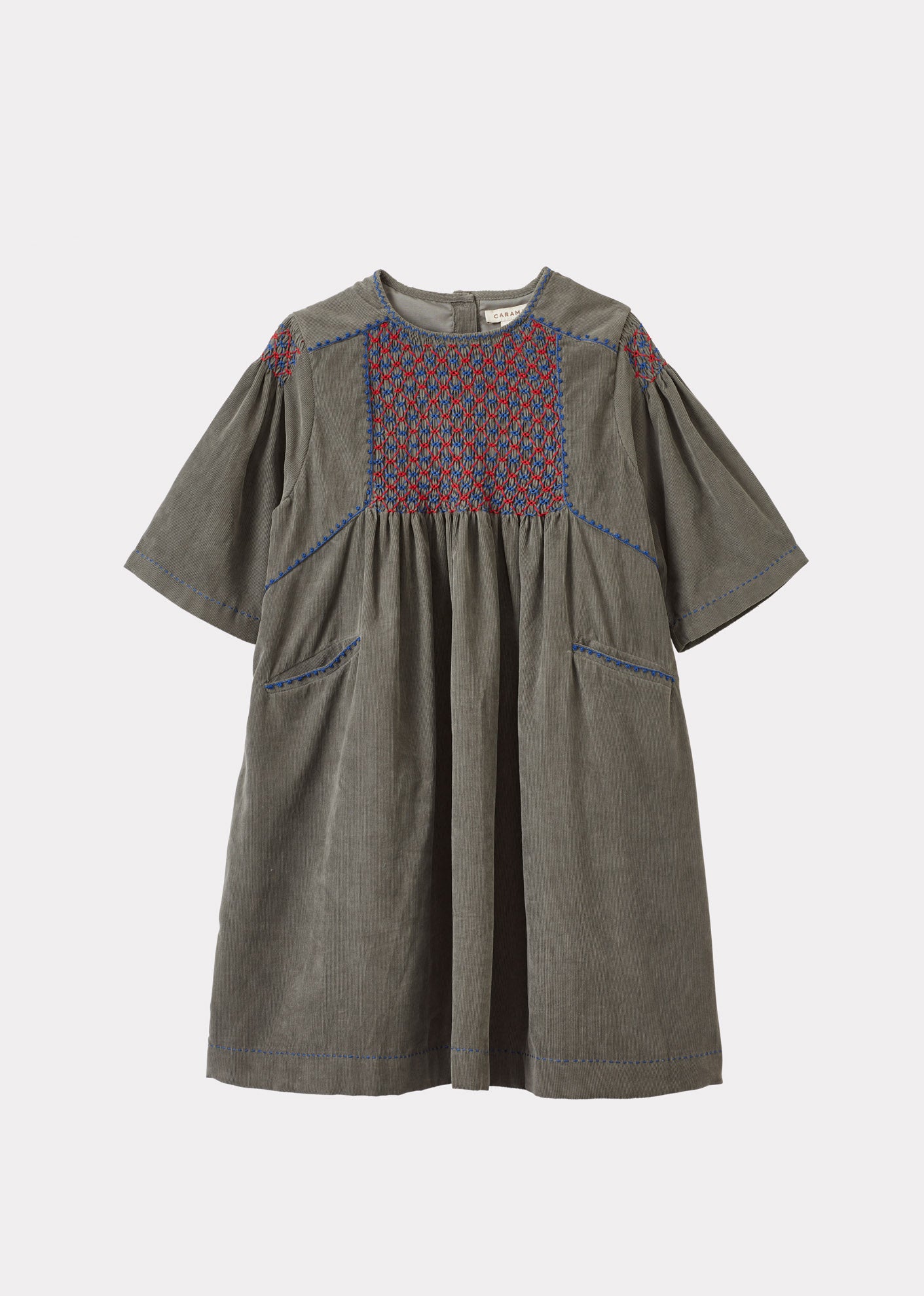 MARS GIRL'S HAND-SMOCKED DRESS - GREY