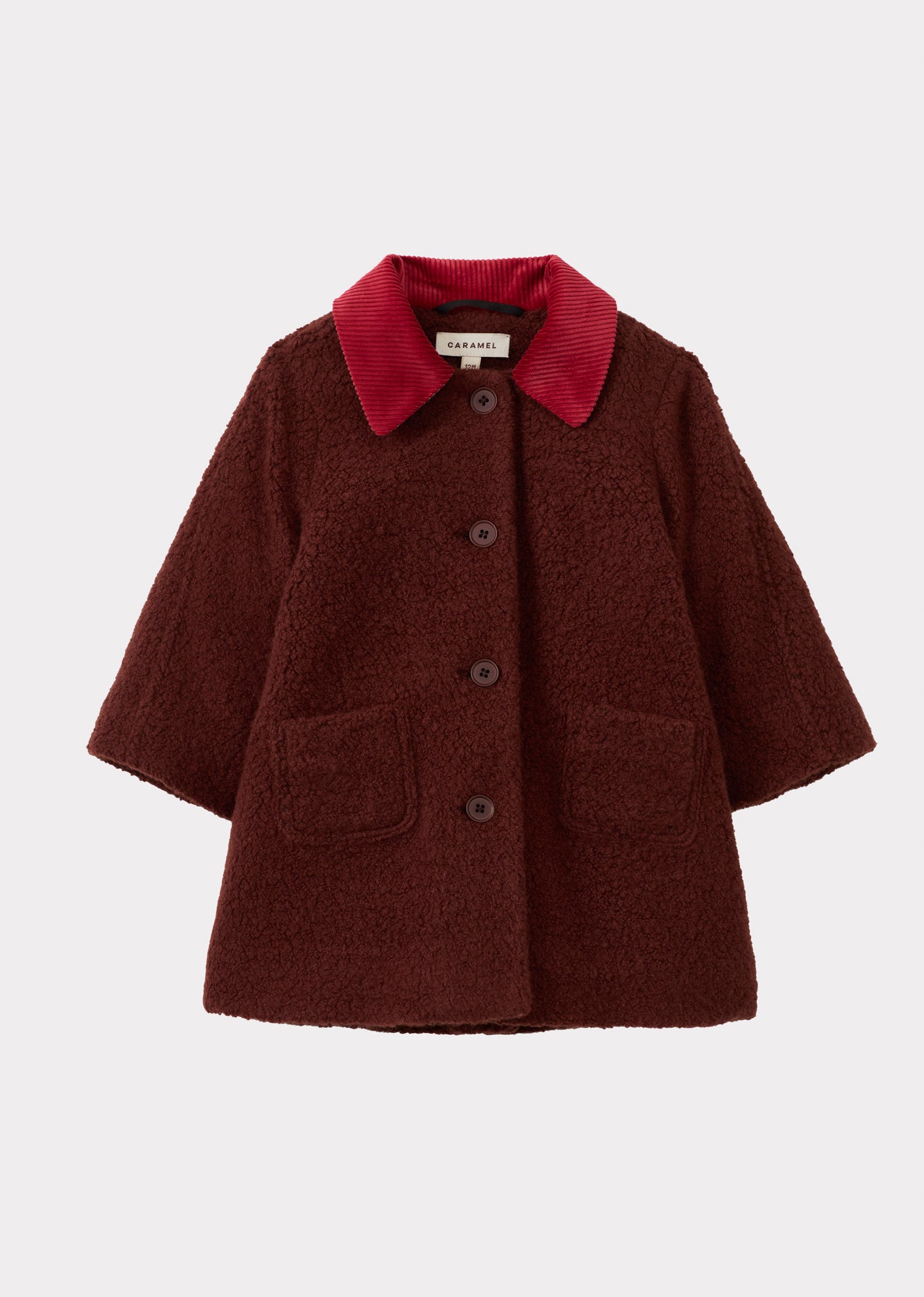 FELIX BABY WOOL COAT - BERRY BROWN