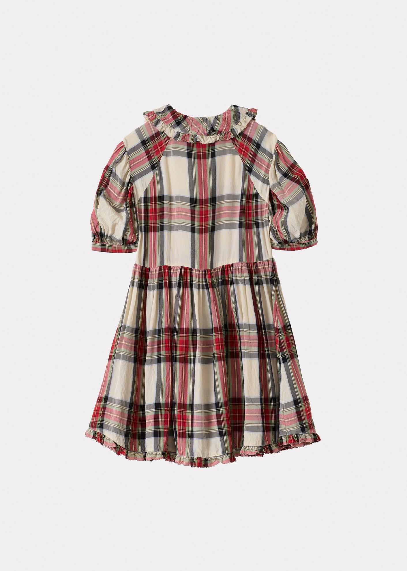 ANGELICA GIRL'S DRESS - RED / ECRU CHECK