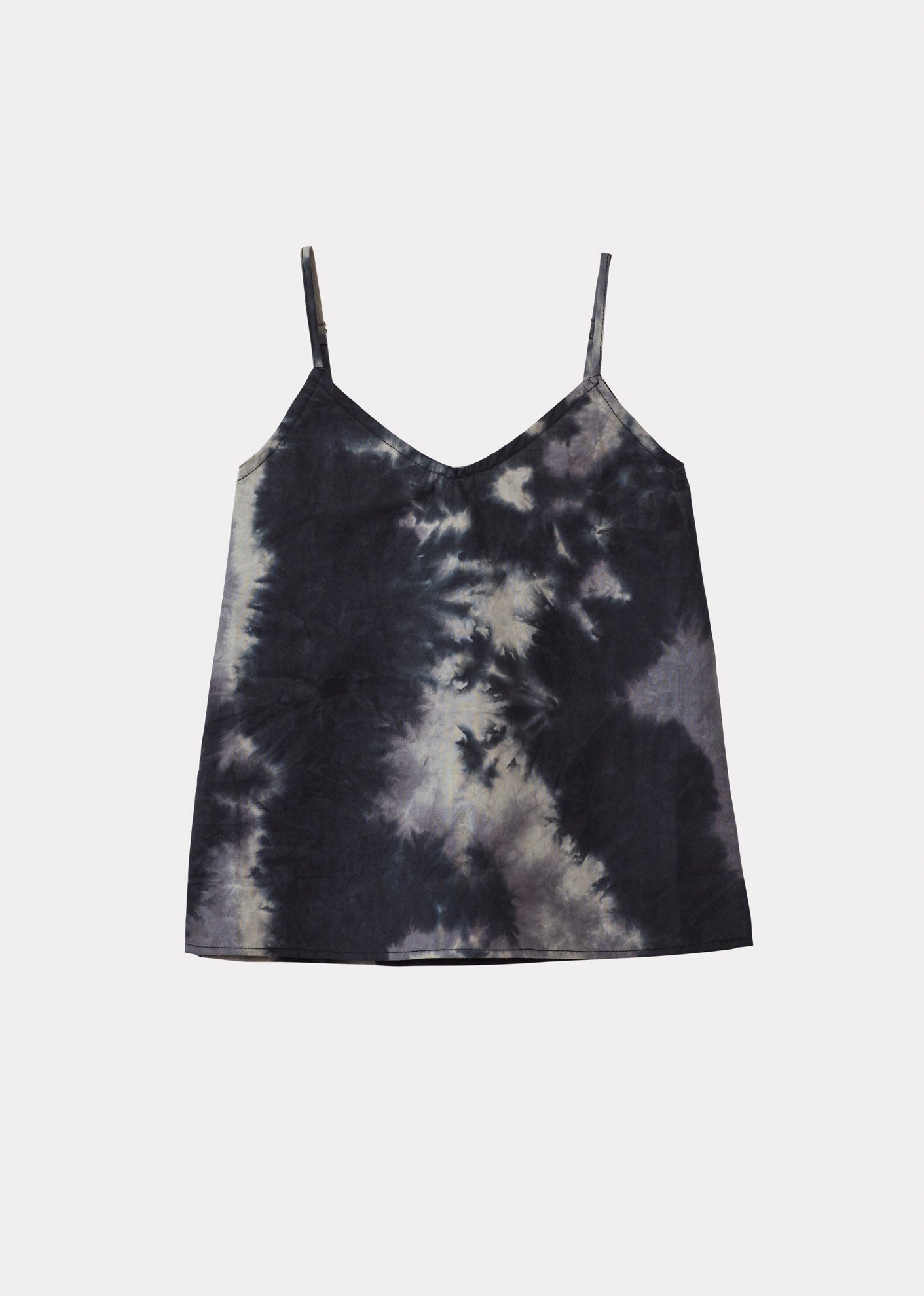 CAMILLA GIRL'S COTTON CAMISOLE TOP - CHARCOAL TIE-DYE