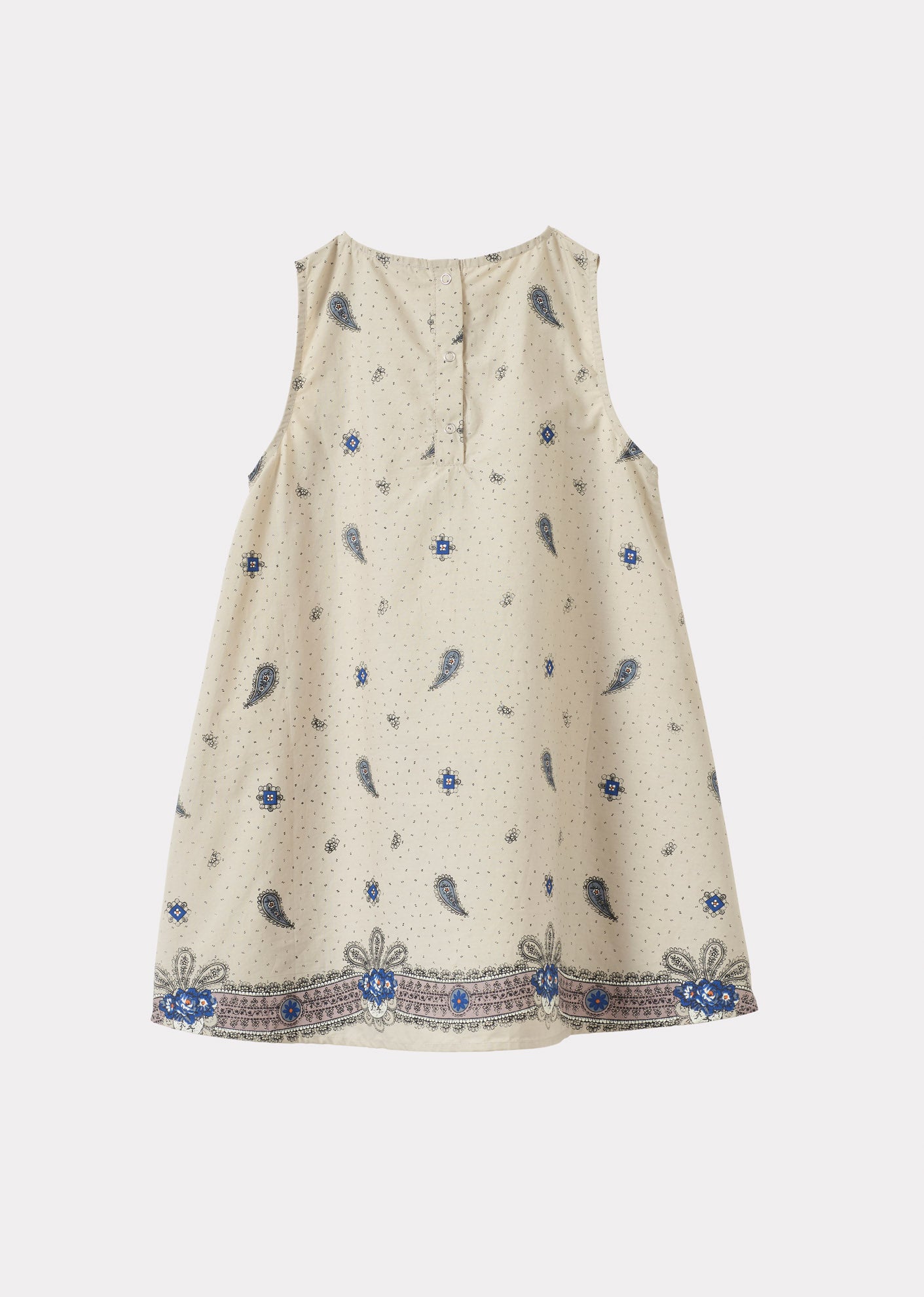 ZINNIA GIRL'S COTTON DRESS - MAUVE PAISLEY PRINT