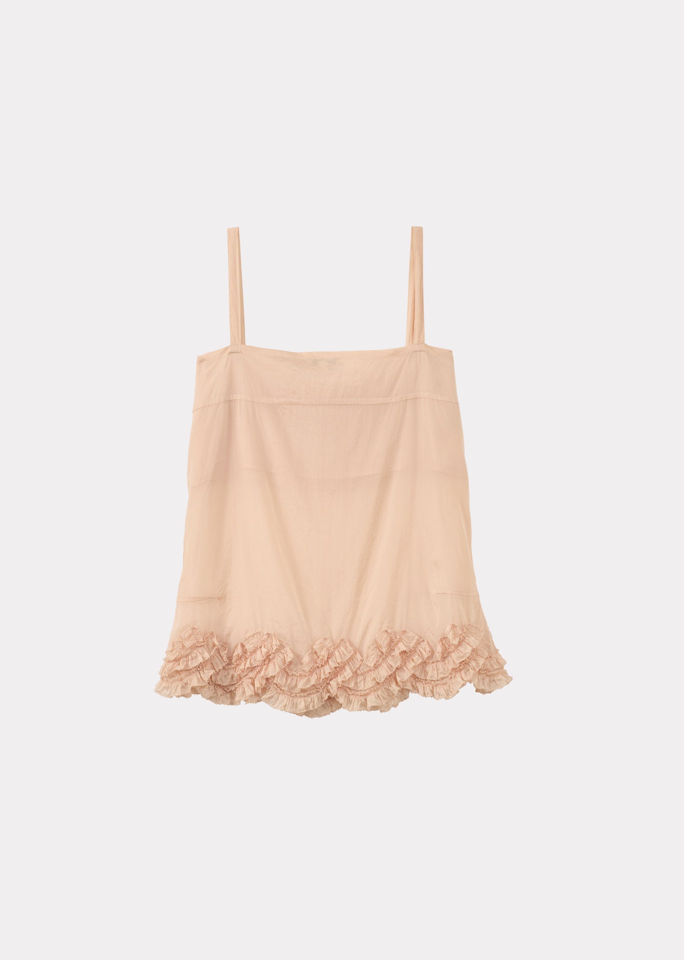 WOMEN'S SCALLOPED CAMI TOP - PEACH