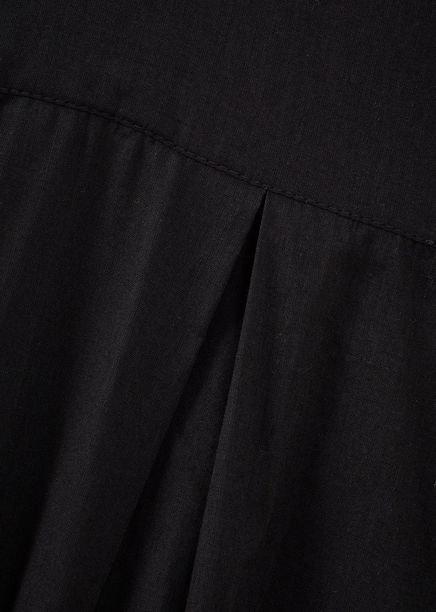 WOMEN'S PLEATED COTTON SUMMER DRESS - BLACK