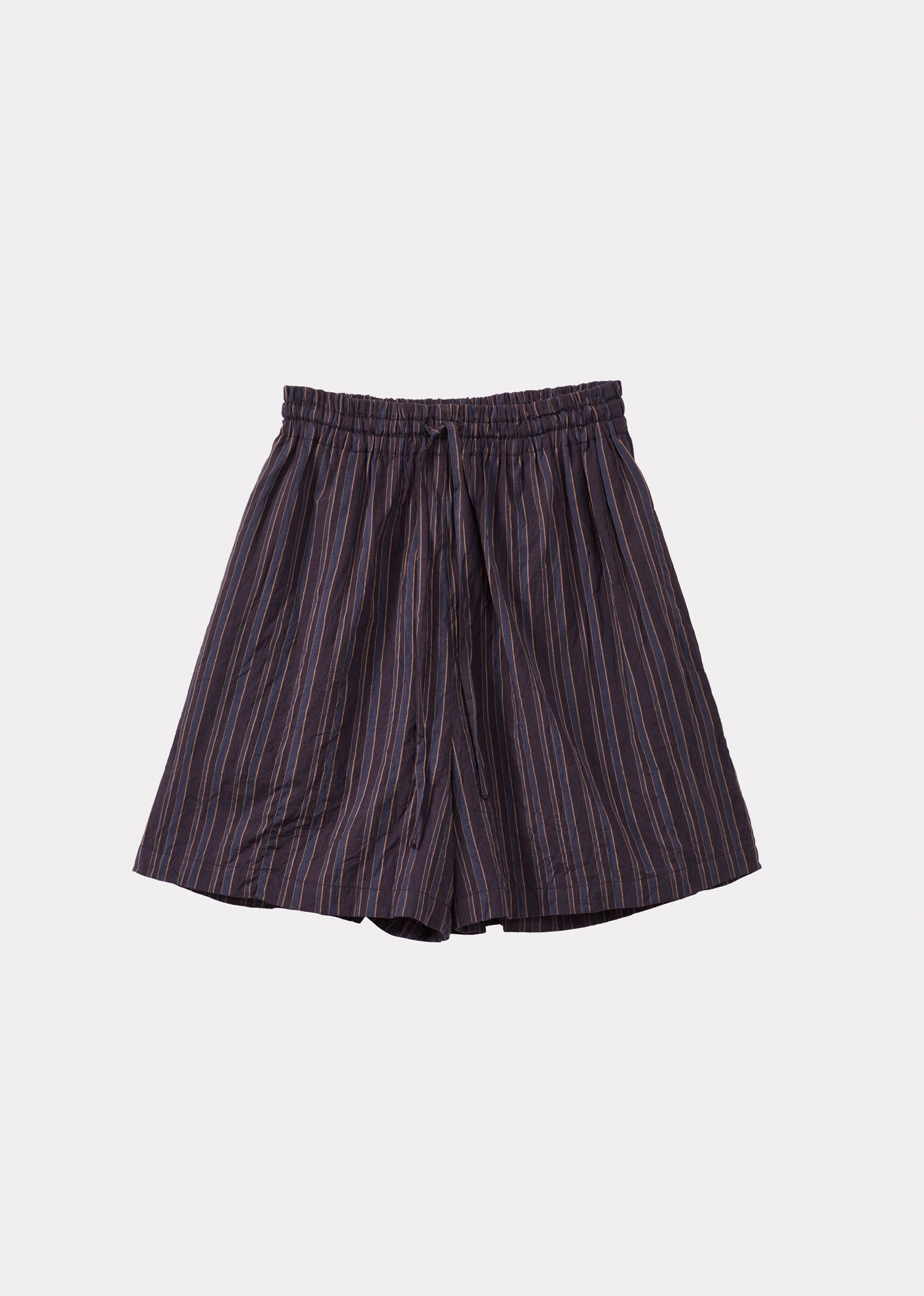 WOMEN'S COTTON TENNIS SHORTS - AUBERGINE STRIPE