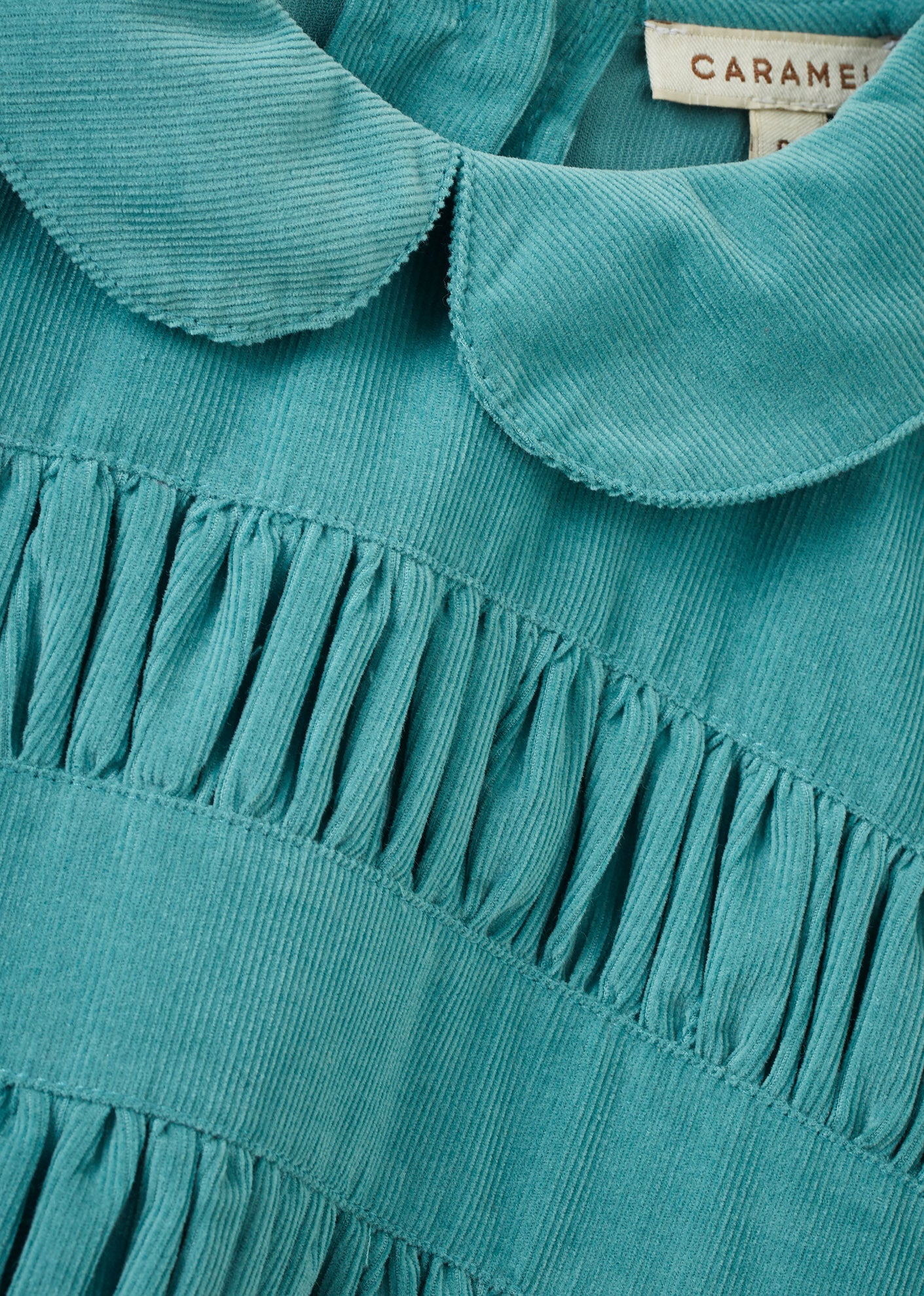 PENELOPE GIRL'S COTTON CORDUROY DRESS - TURQUOISE