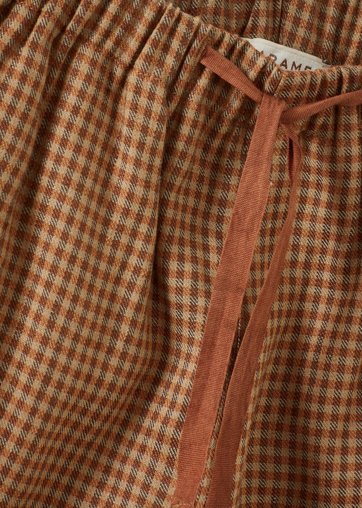 CHESTNUT CHILDREN'S LINEN TROUSERS - RUST PLAID