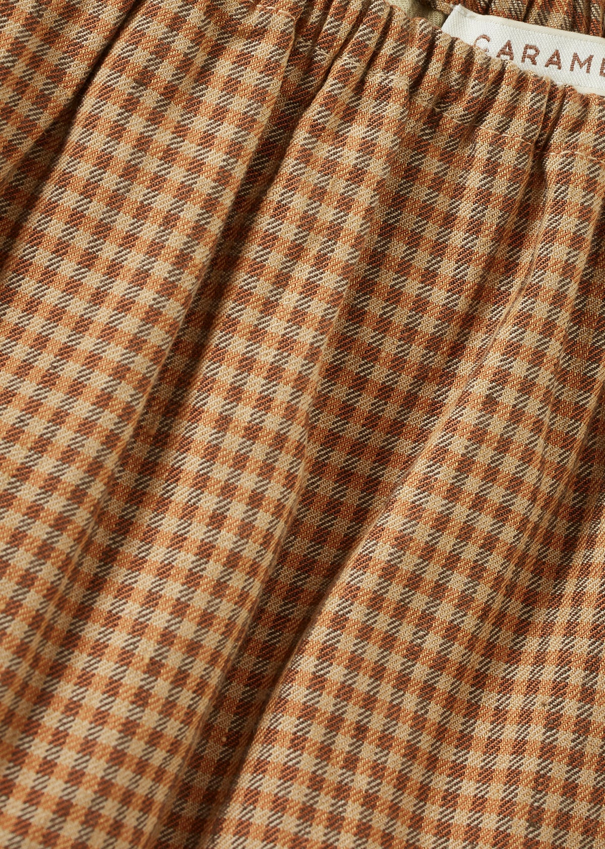 FICUS BABY LINEN TROUSERS - RUST PLAID