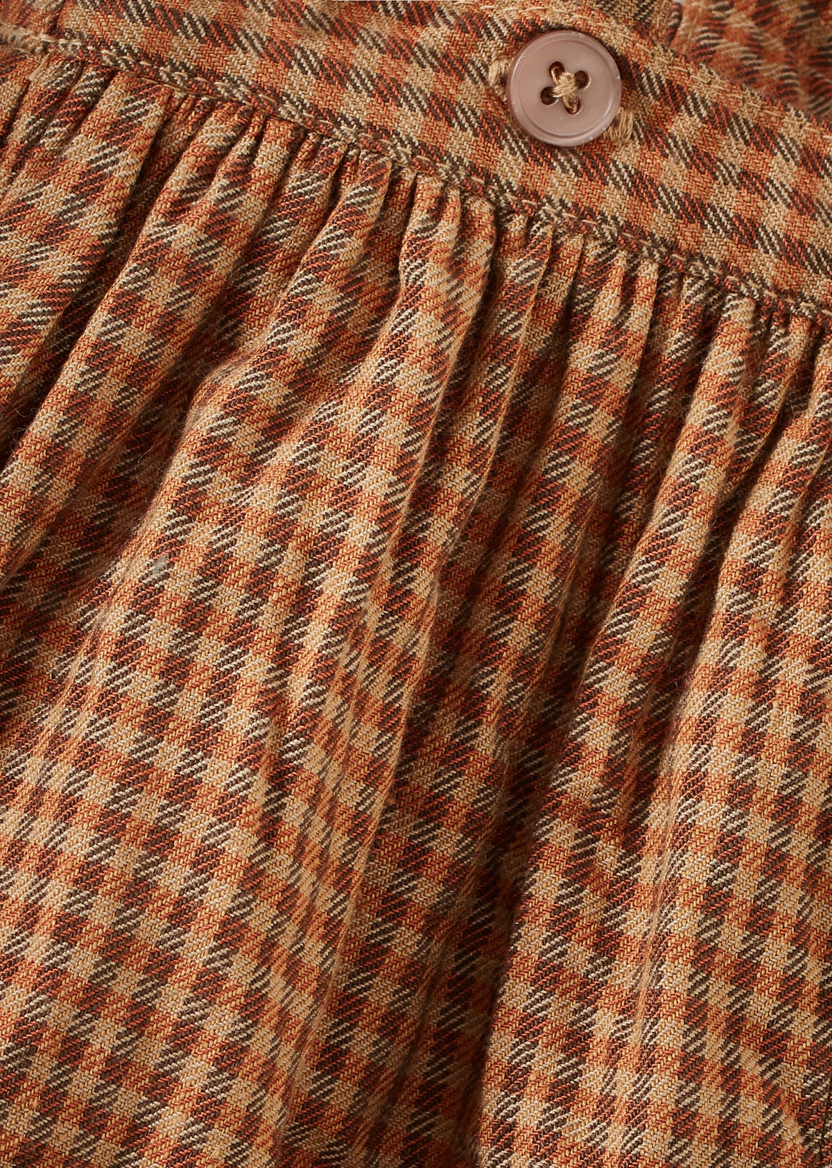 MUSA BABY LINEN ROMPER - RUST PLAID