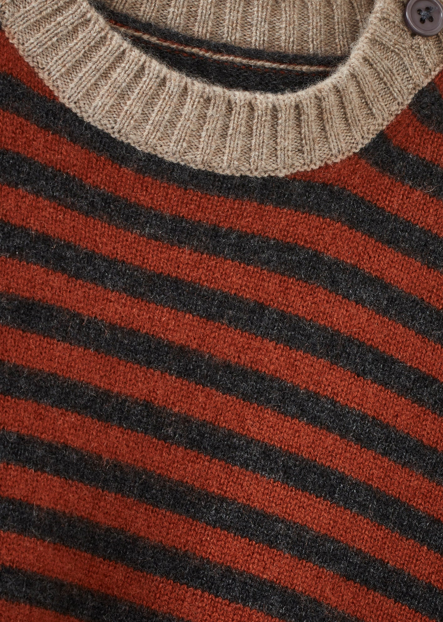 CHESTER BABY CASHMERE JUMPER - CHARCOAL & BURGUNDY STRIPE