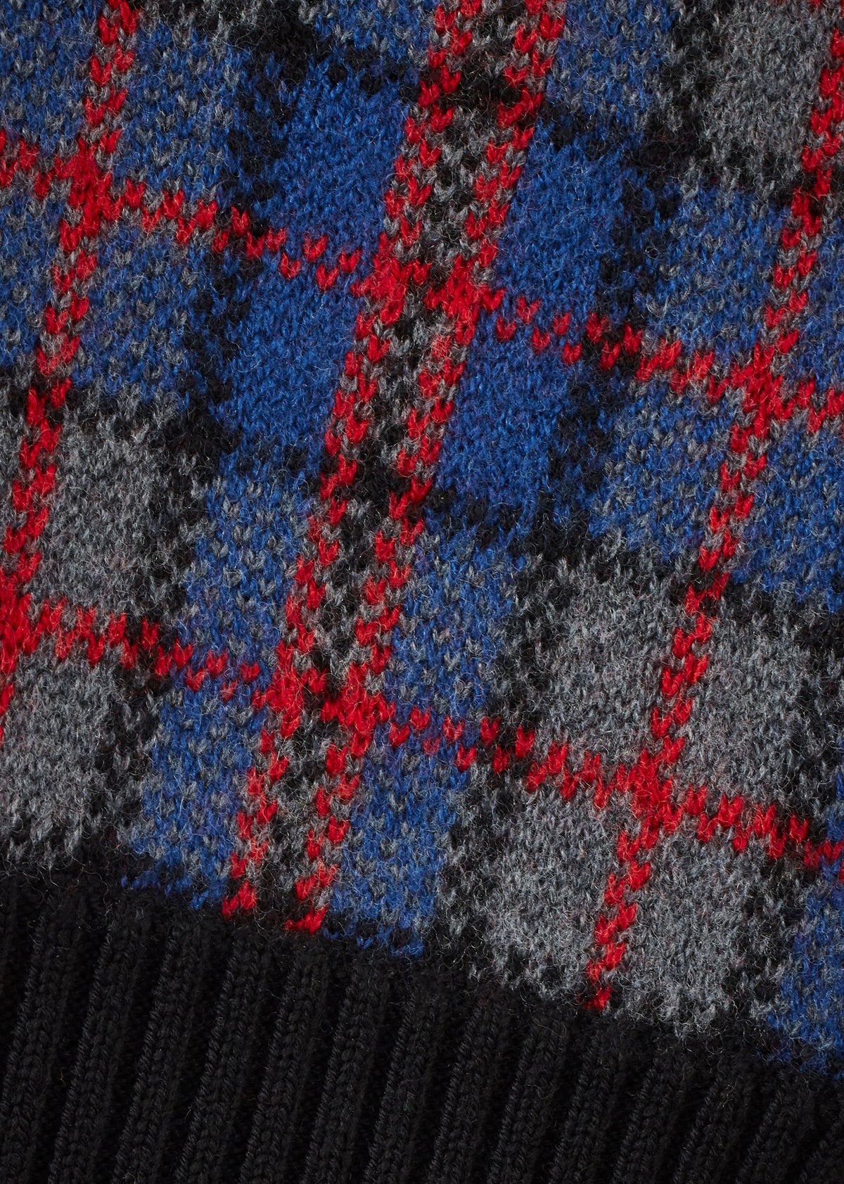 PLOMO BABY MERINO WOOL BALACLAVA - GREY BLUE & RED CHECK
